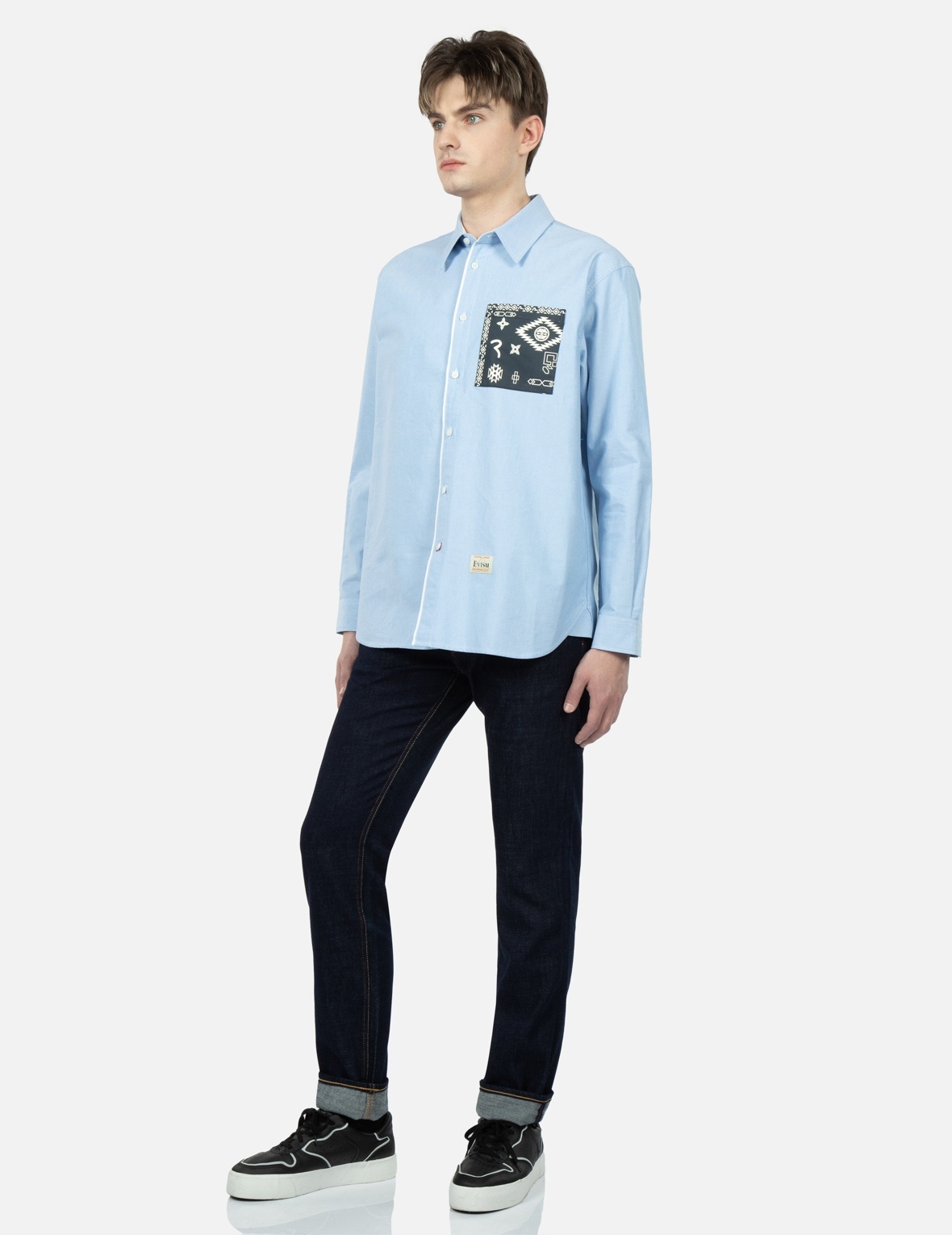 NOMADIC-PATTERN SEAGULL APPLIQUÉ OXFORD SHIRT - 4