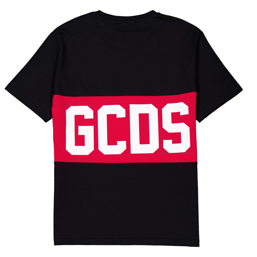 GCDS Black Logo Band Cotton T-Shirt - 6