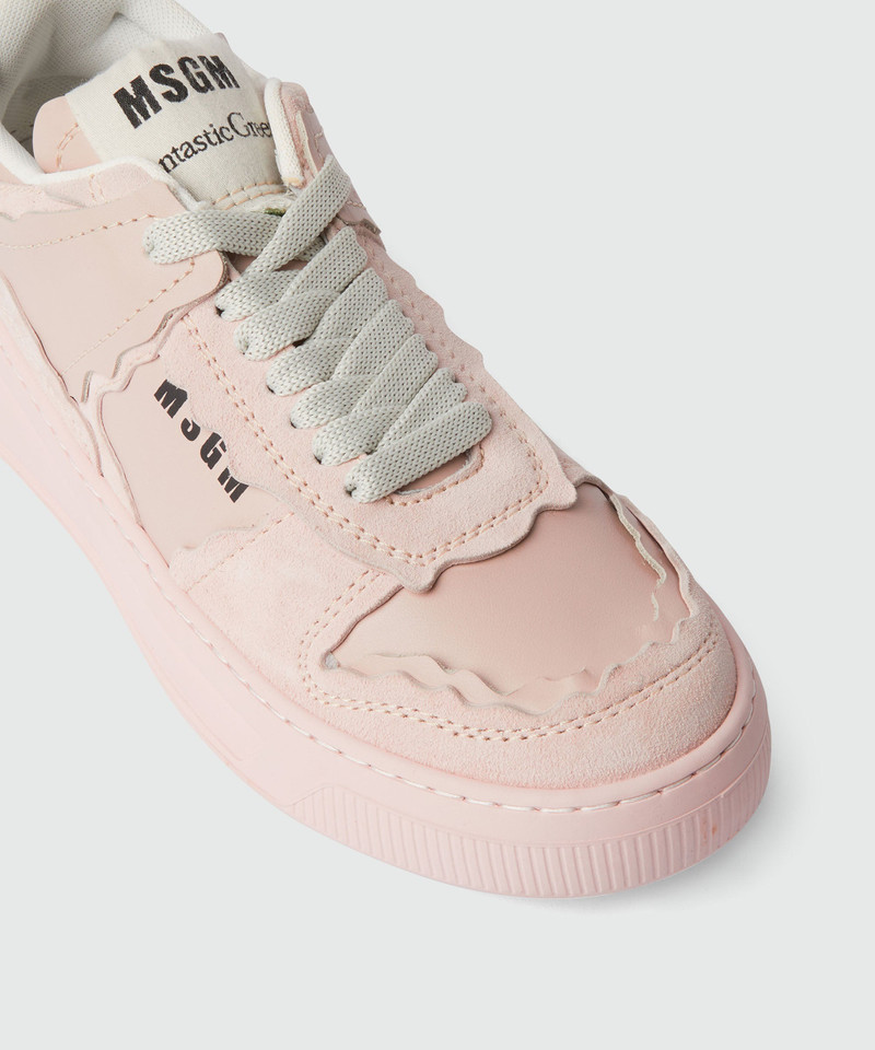 Light pink suede MSGM Fantastic Green sneakers 4