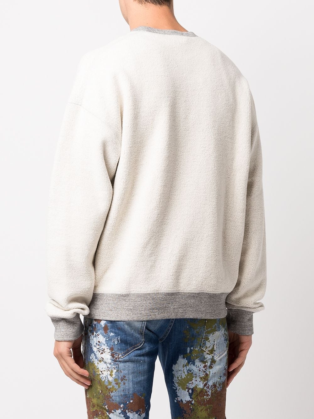 logo-print contrast-trimmed sweatshirt - 4