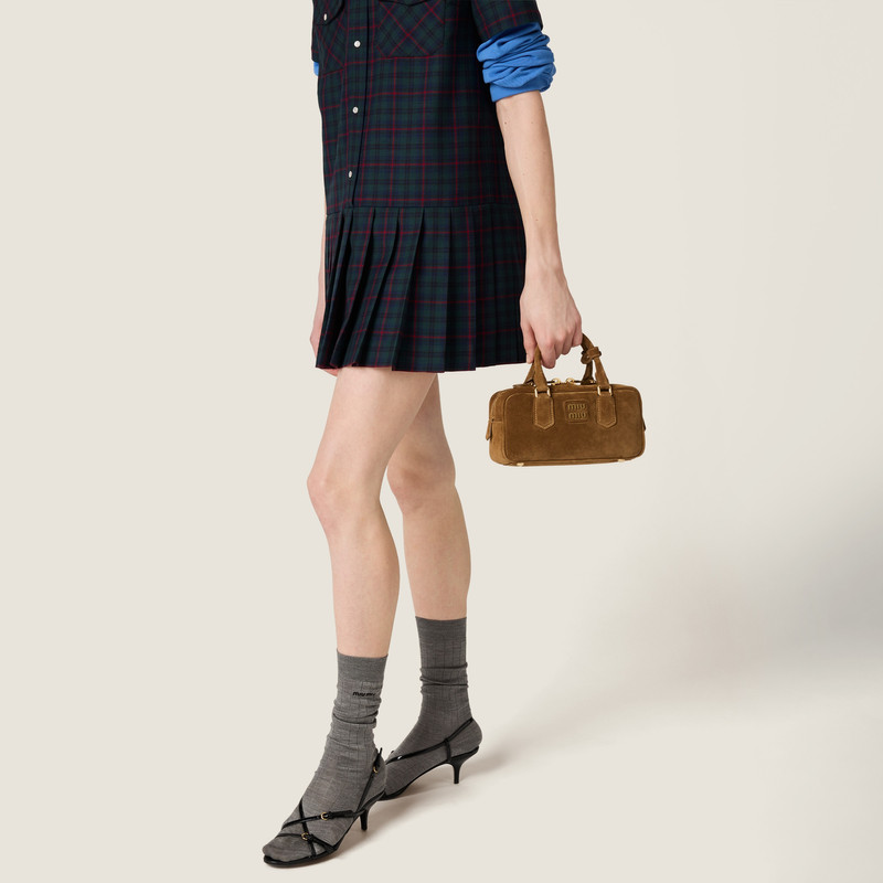 Miu Miu Arcadie padded suede top-handle bag outlook