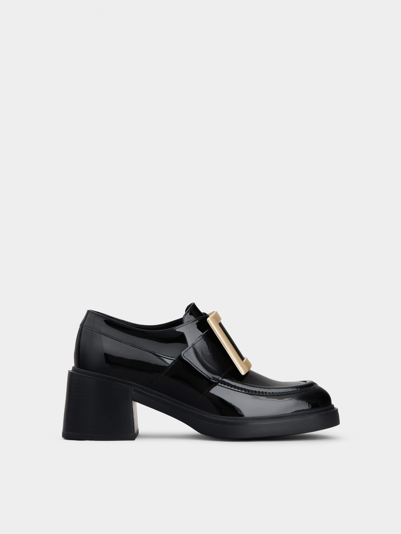 Viv' Rangers Metal Buckle Loafers in Patent Leather 1