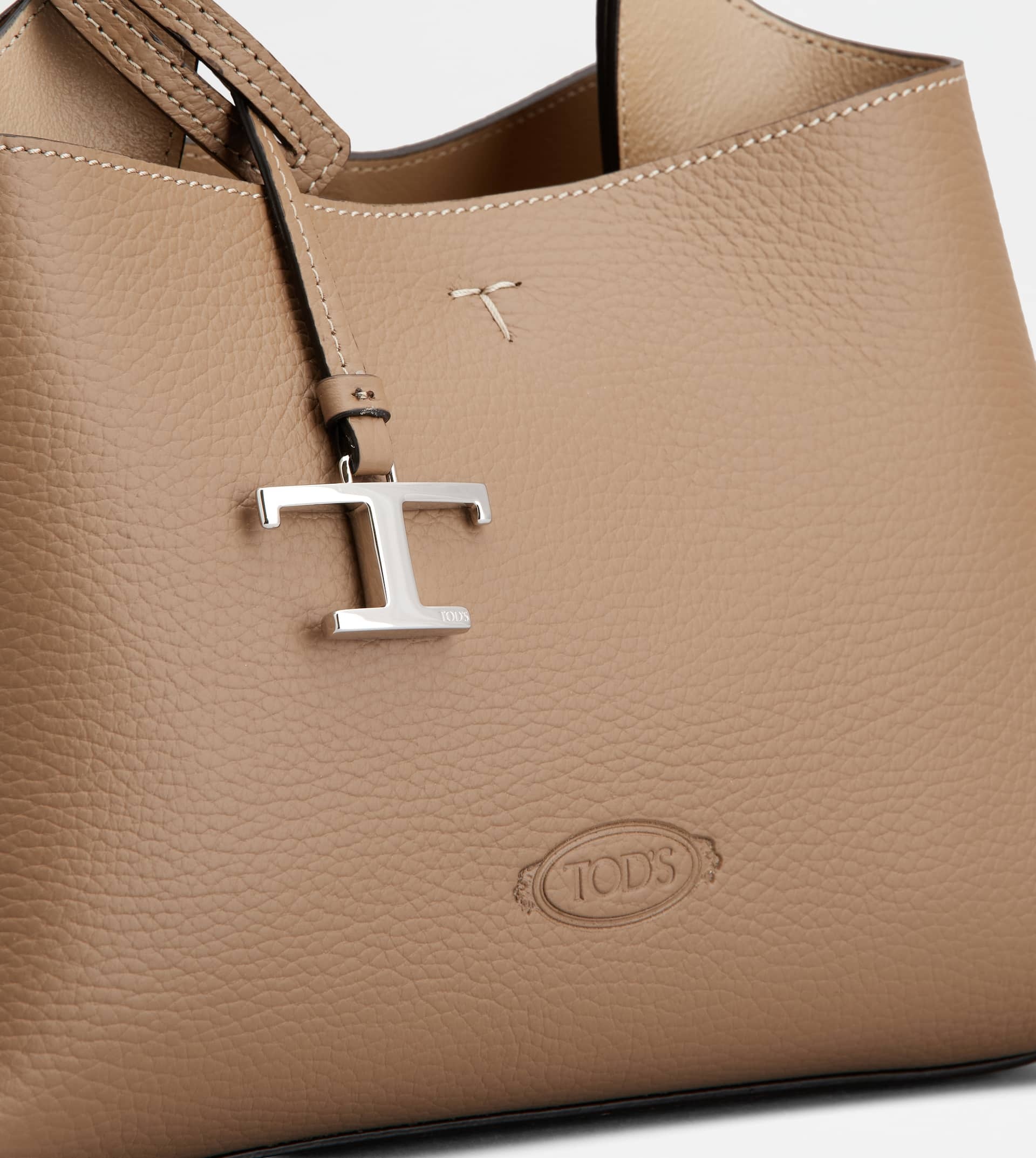 BAG IN LEATHER MICRO - BROWN, NATURAL - 5