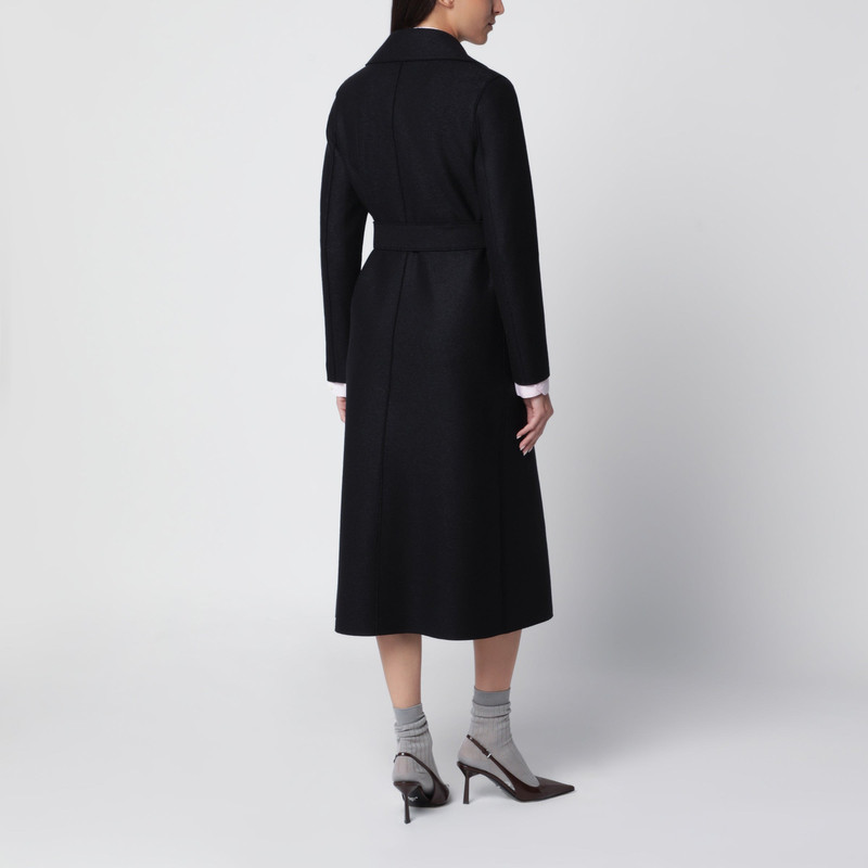 Black wool wrap mini coat 3