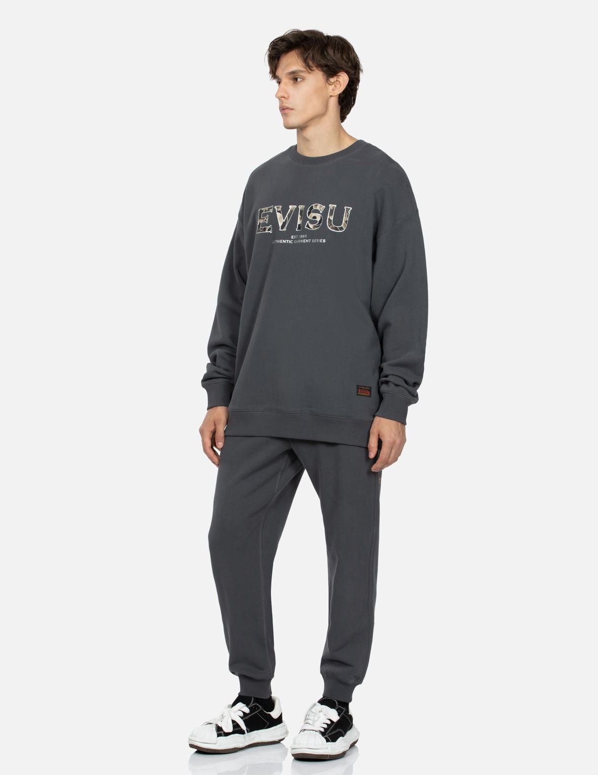 DEER AND CLOUD-PATTERN LOGO PRINT LOOSE FIT SWEATSHIRT - 4