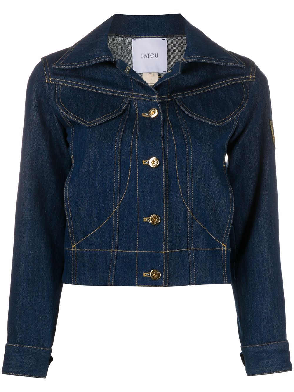 logo patch denim jacket - 1