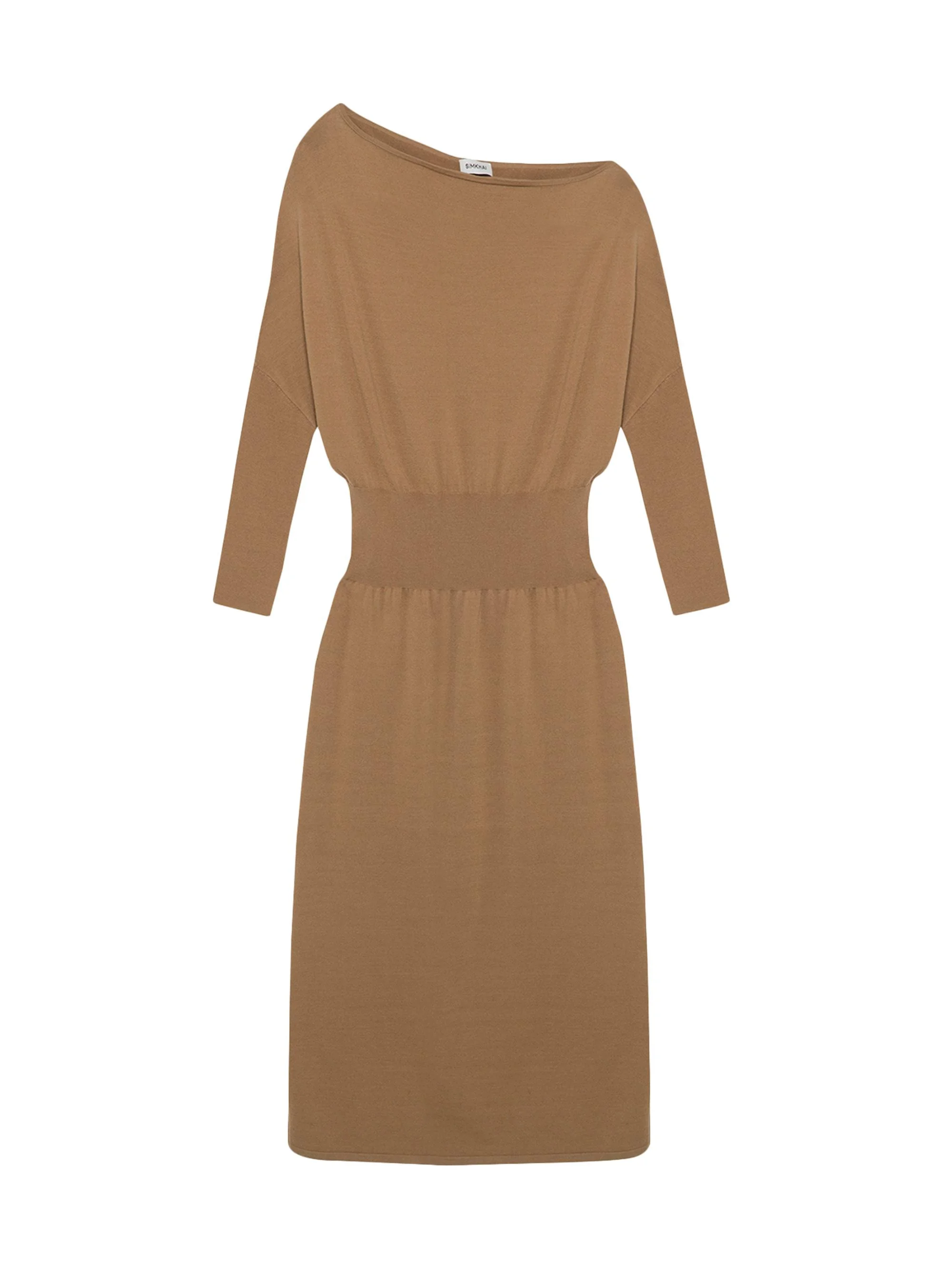Women's Janese Knit Blouson Midi-Dress - Dark Beige - 1