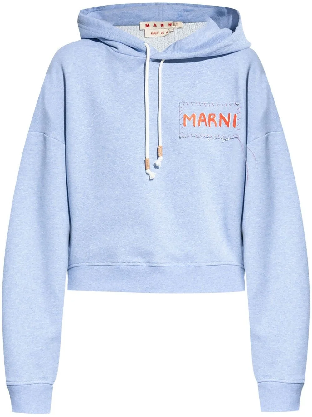 logo-appliqué cotton hoodie - 1