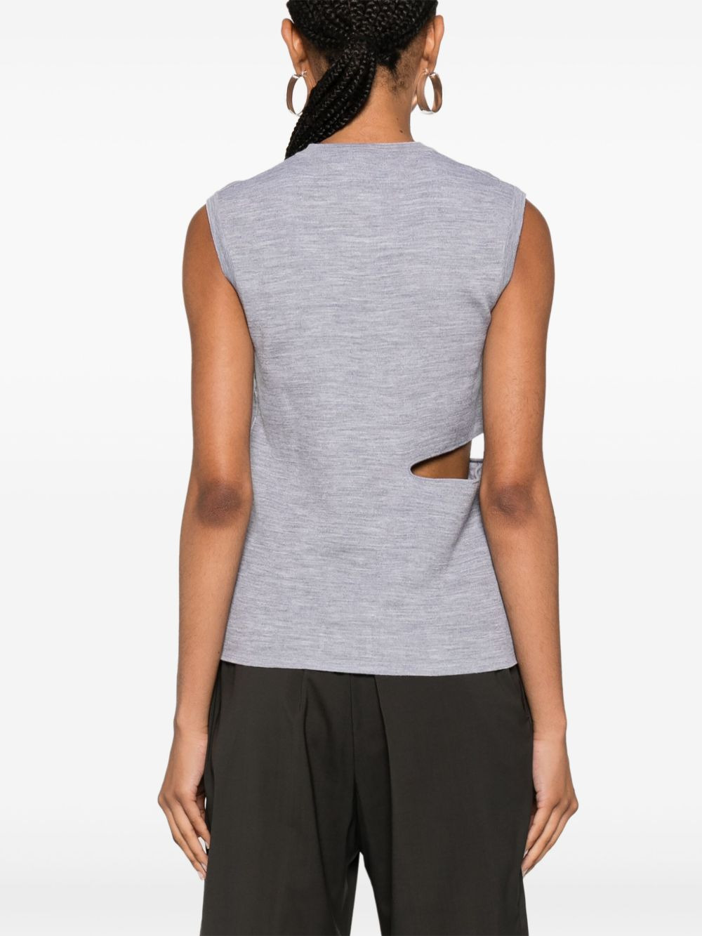 reversible-logo cut-out tank top - 4