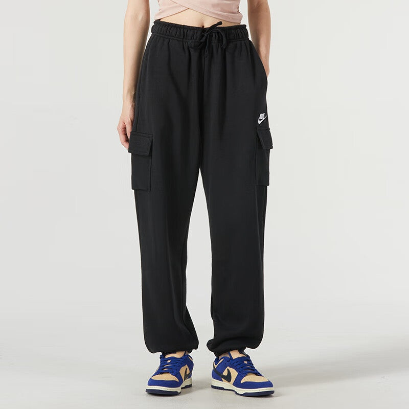 Nike (WMNS) Nike Sportswear Club Fleece Mid-Rise Oversized Cargo Tracksuit Bottoms 'Black' DQ5197-010 outlook