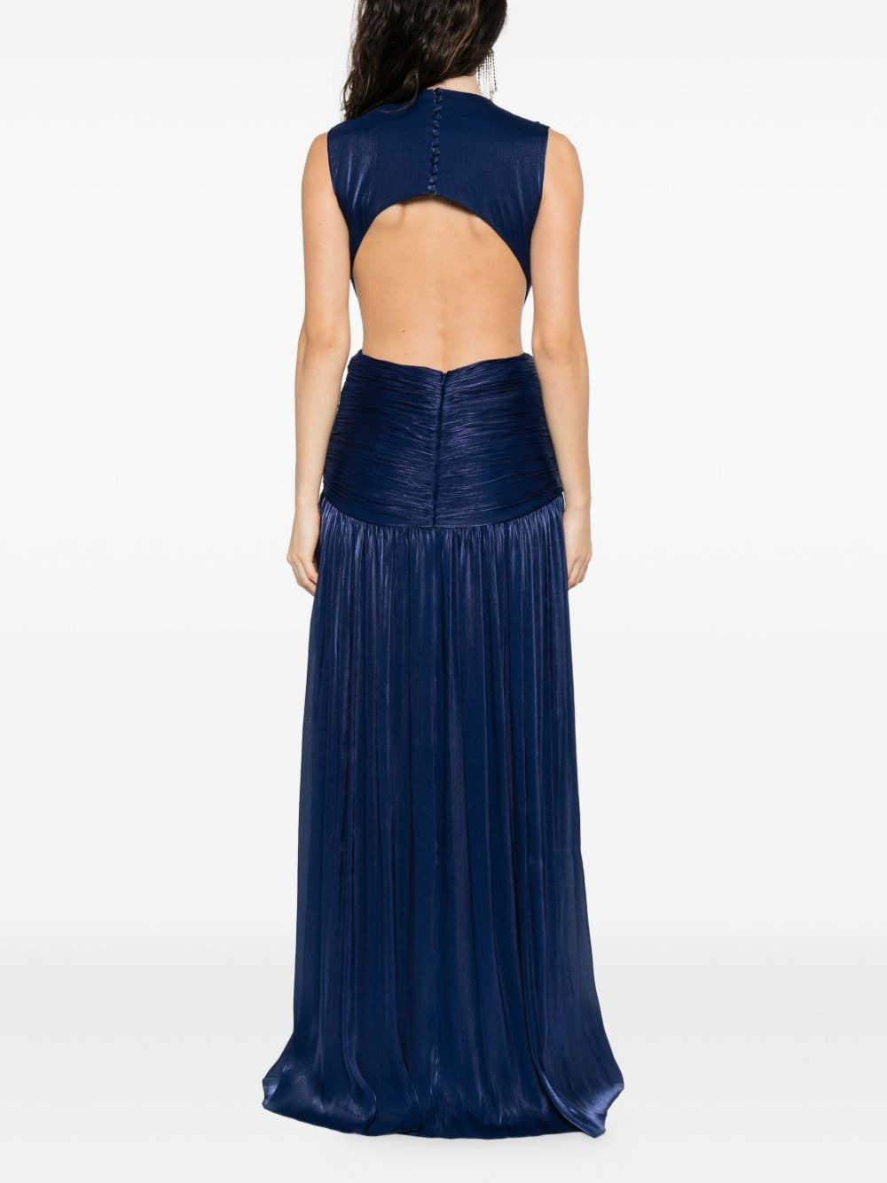 Silla pleated cowl-neck maxi dress - 4