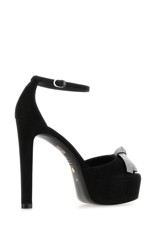 Black suede Discoplatform sandals - 3