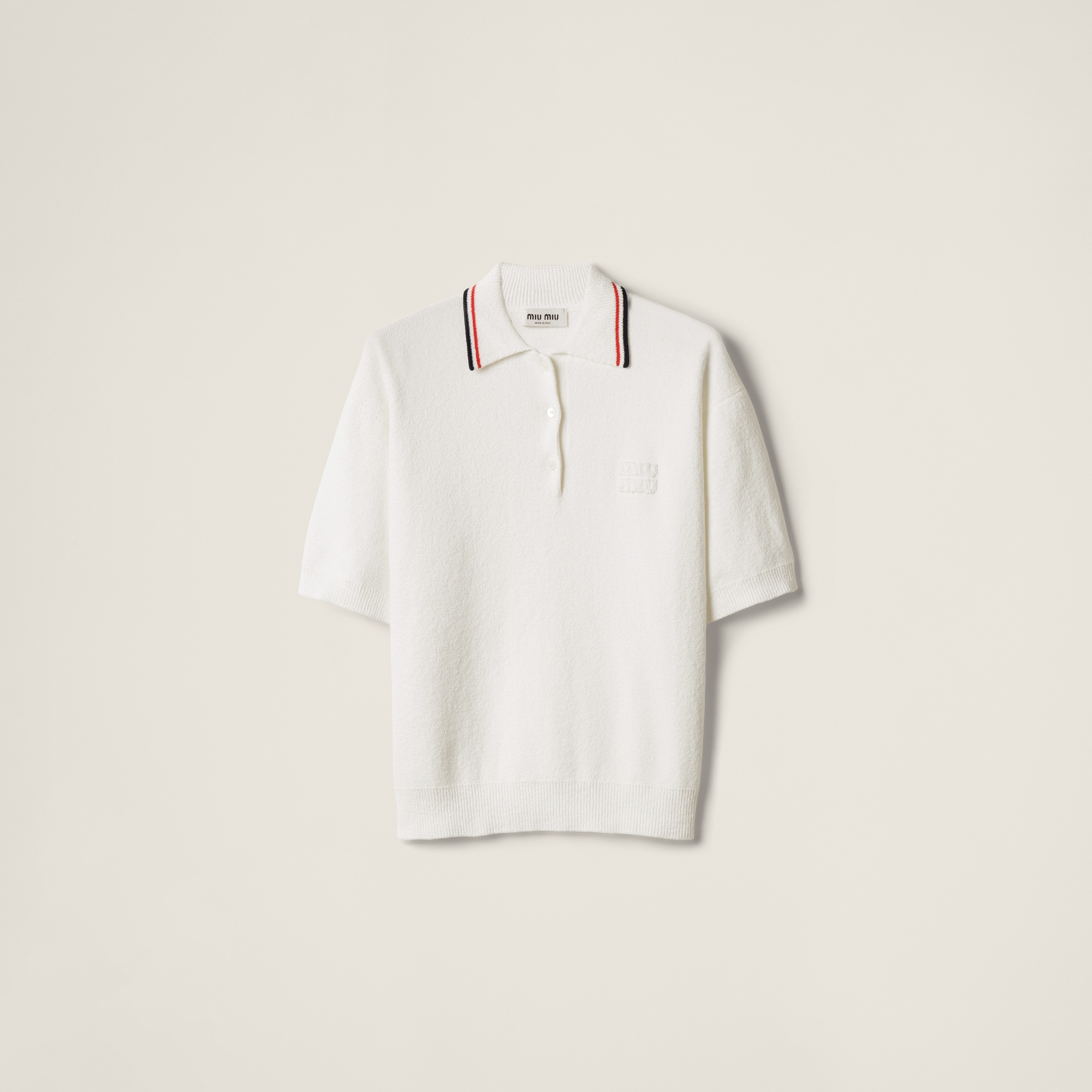 Cotton knit polo shirt - 1