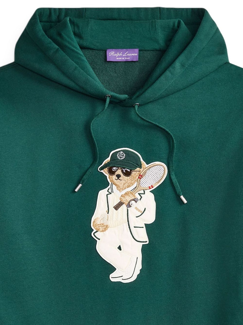 Ralph Lauren embroidered-bear hoodie outlook