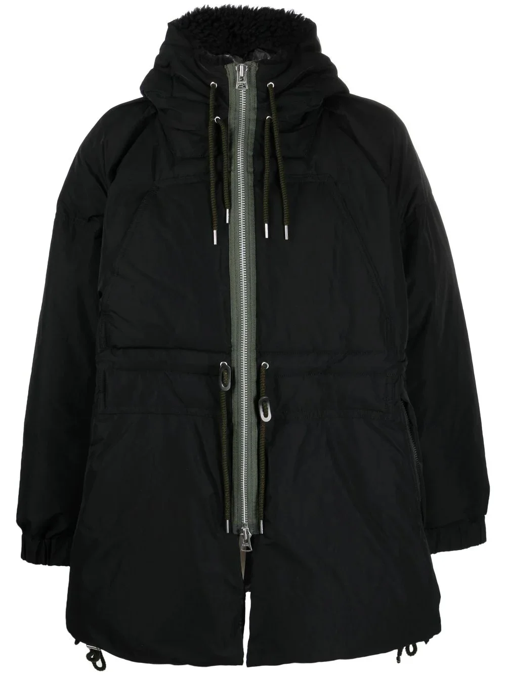 padded zip-up parka - 1