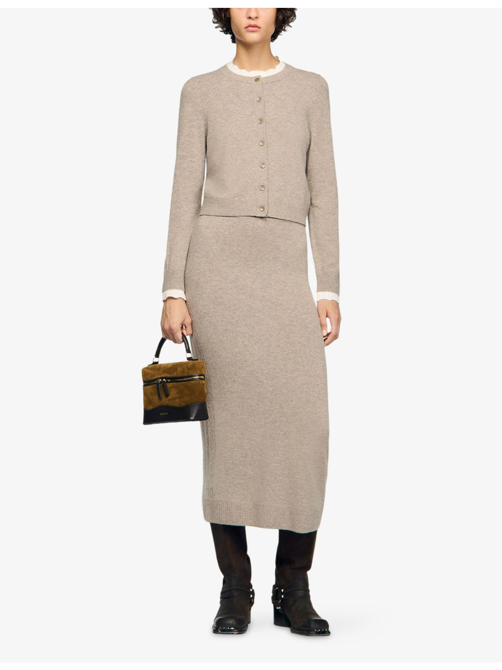 Contrast-Trim Wool and Cashmere Cardigan - 2