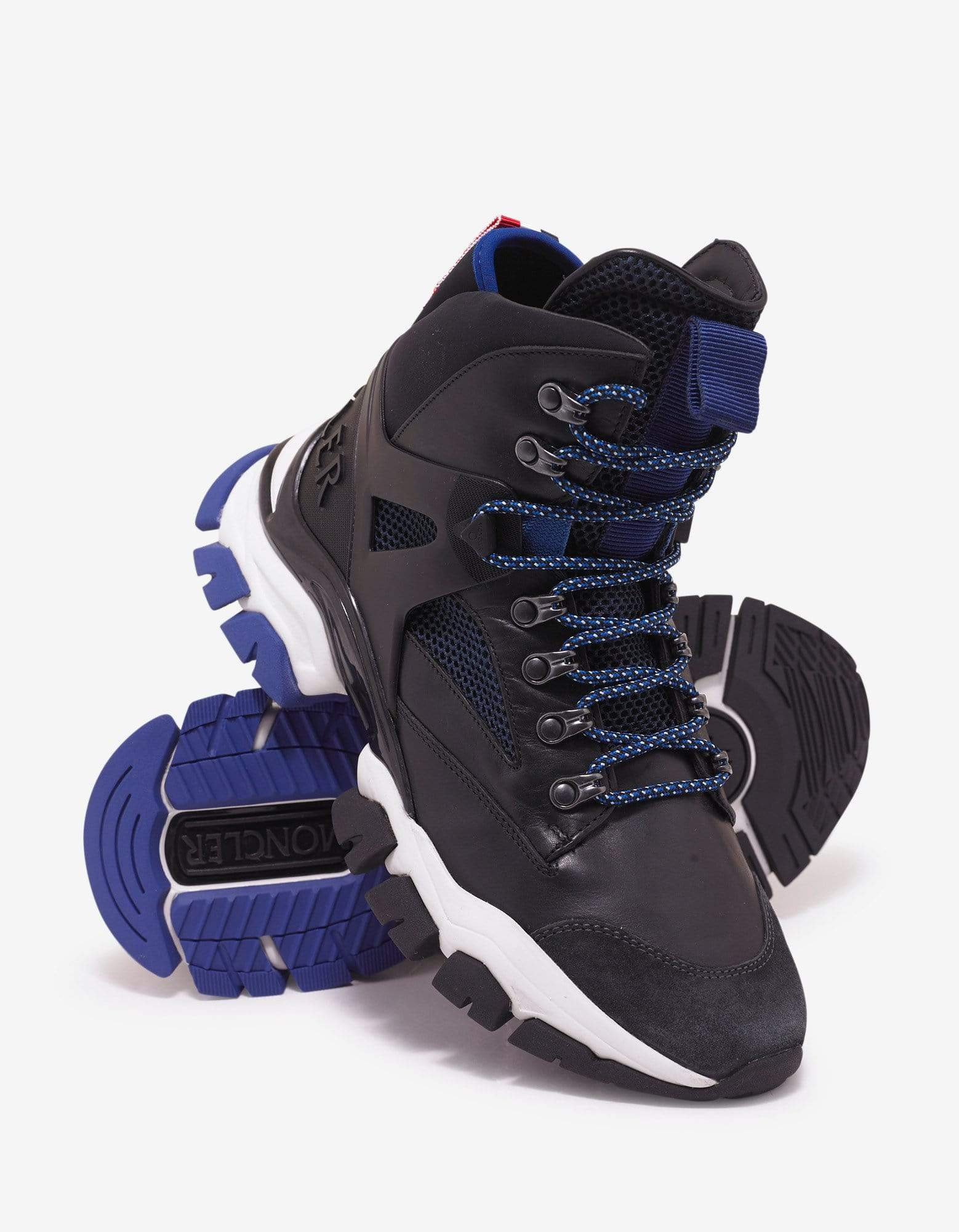 Moncler Tristan Black Leather & Mesh High Top Trainers - 6