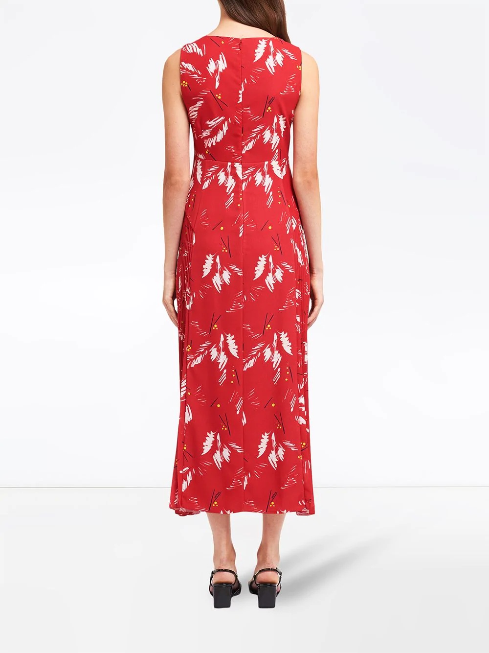 abstract-print V-neck dress - 4