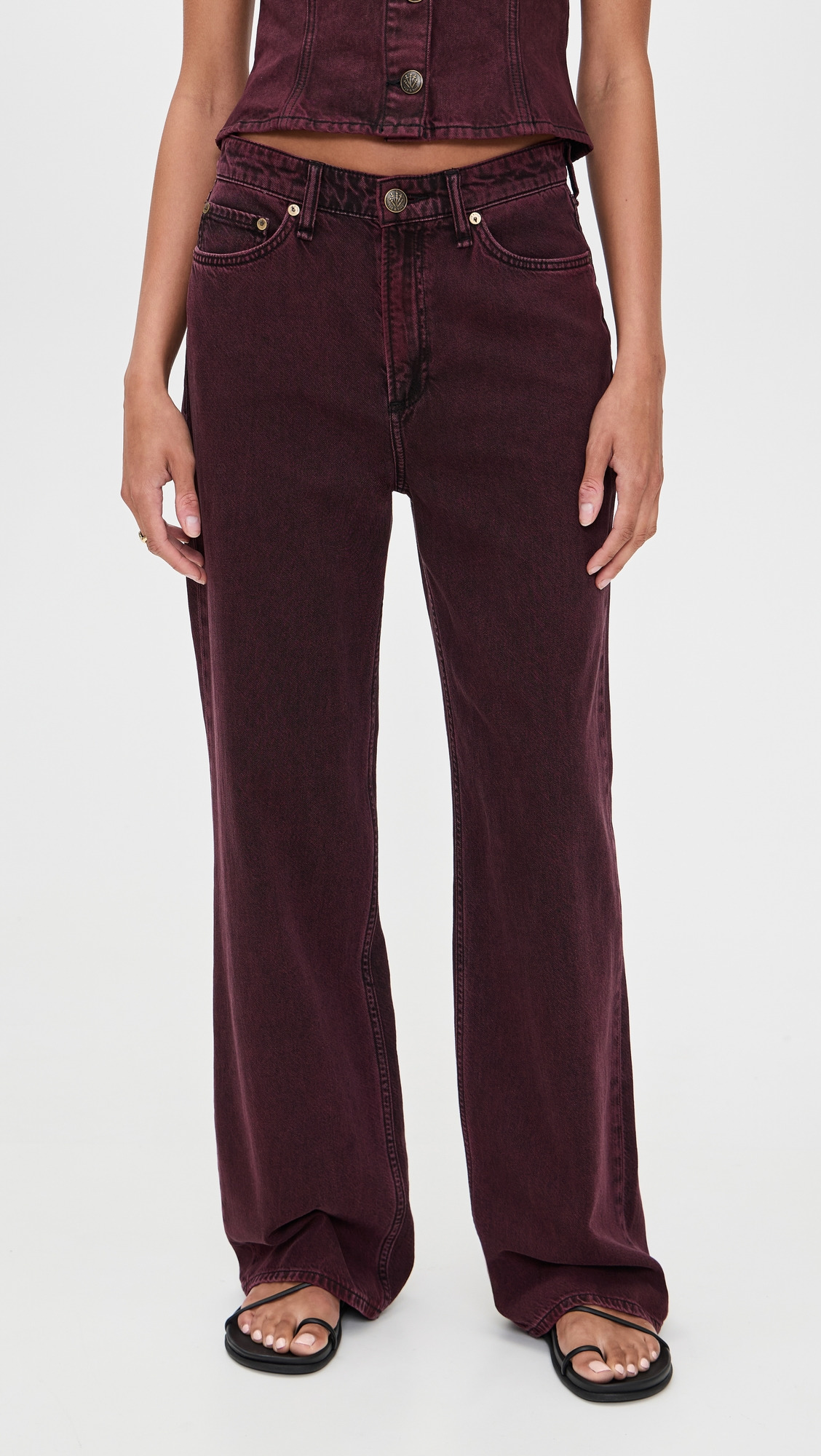Featherweight Logan Mid Rise Wide Leg Jeans - 6