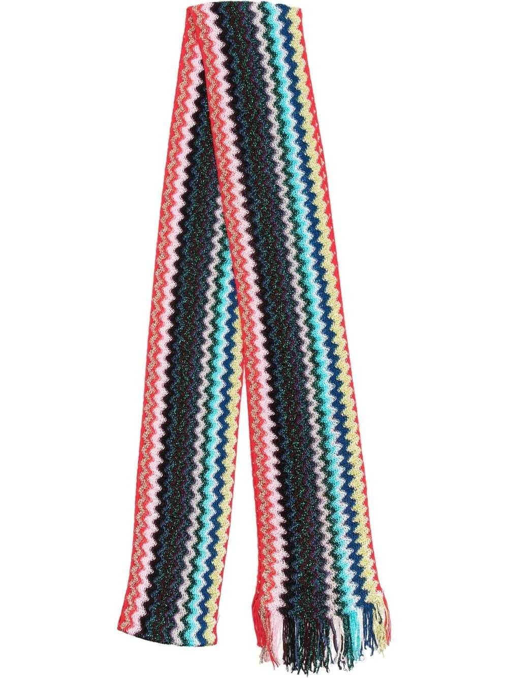 chevron-knit glittered scarf - 1