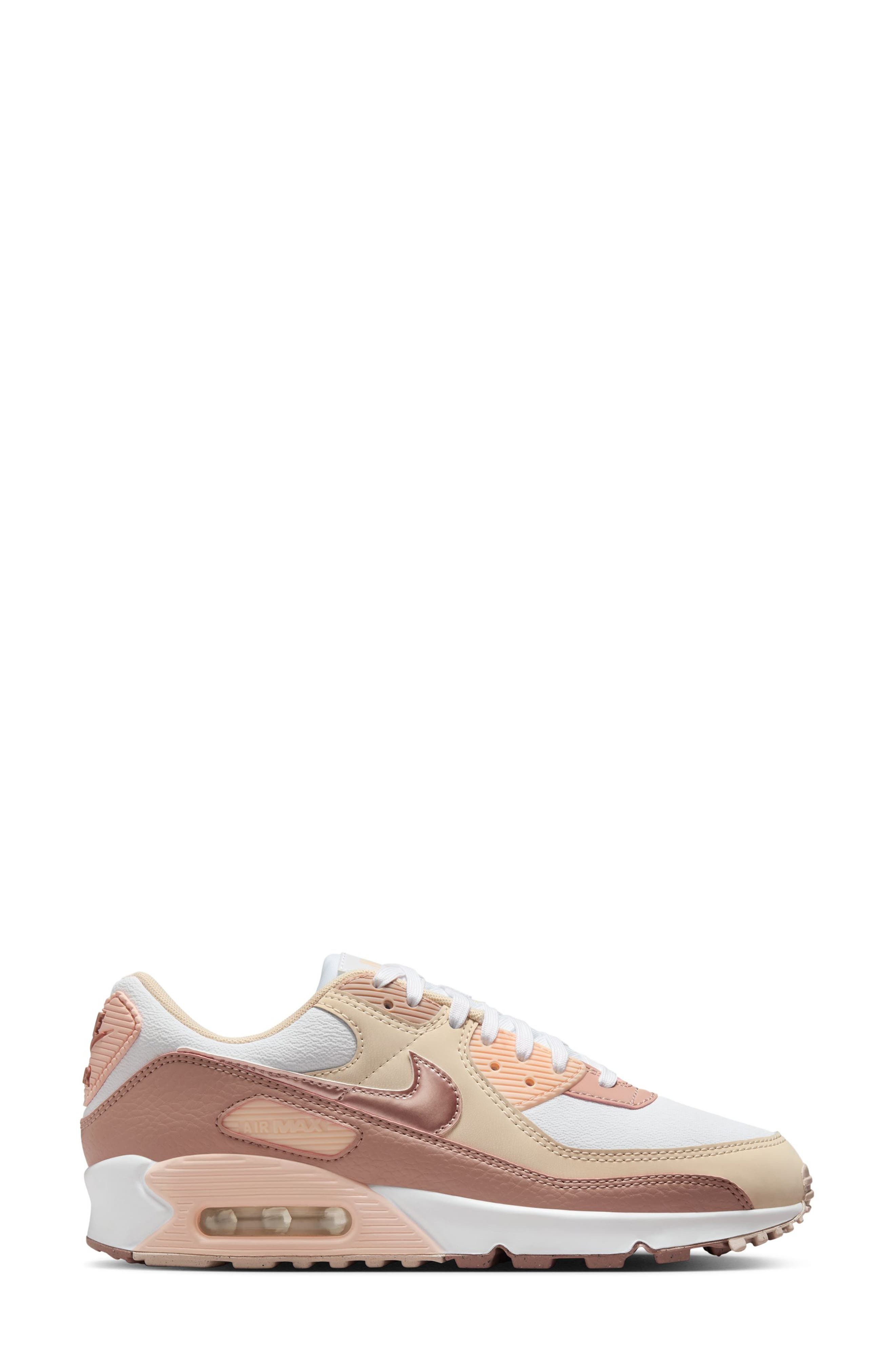 Nike Air Max 90 Next Nature Premium Sneaker in White/Pink/Coral at Nordstrom - 2