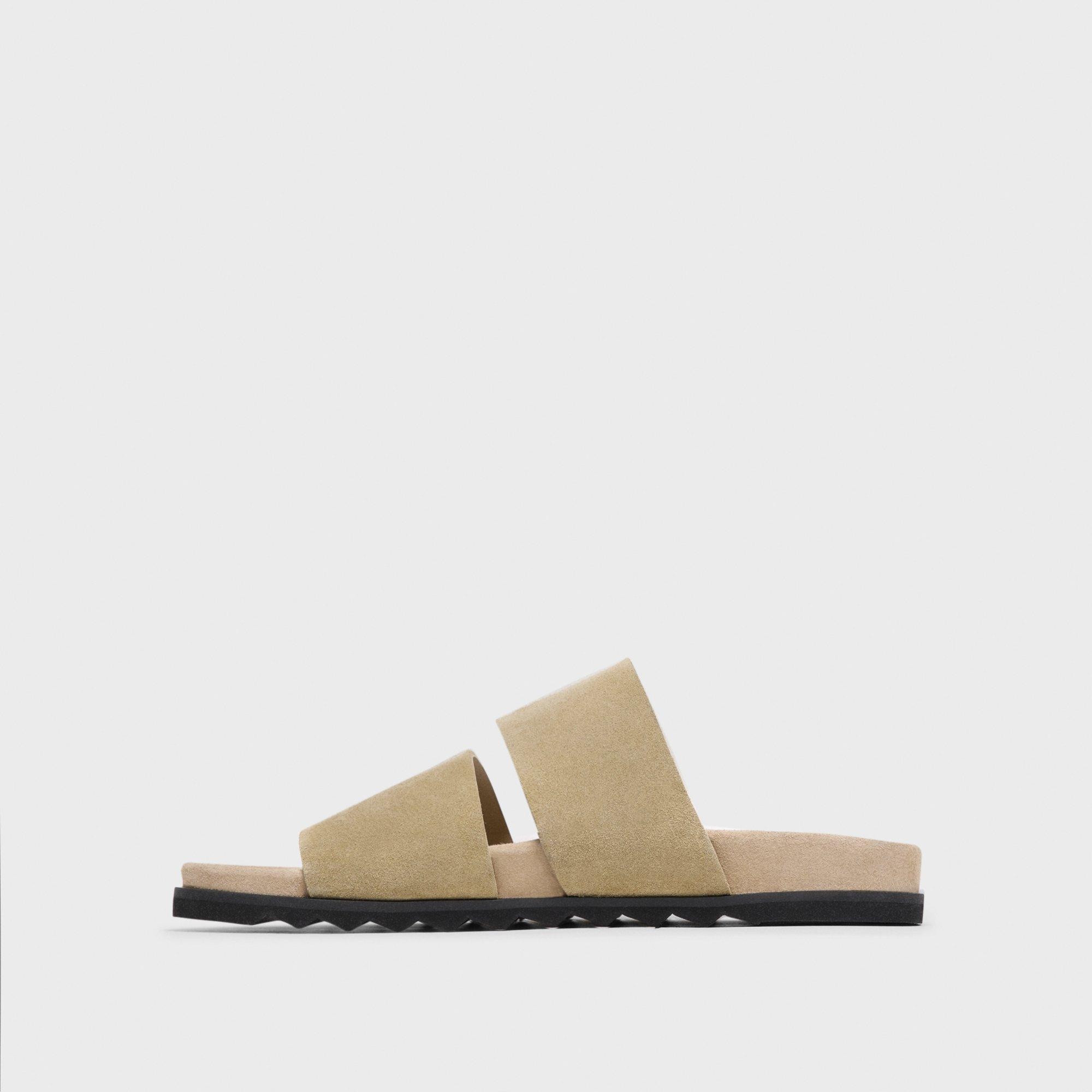 Banded Slide Sandals in Suede - 3