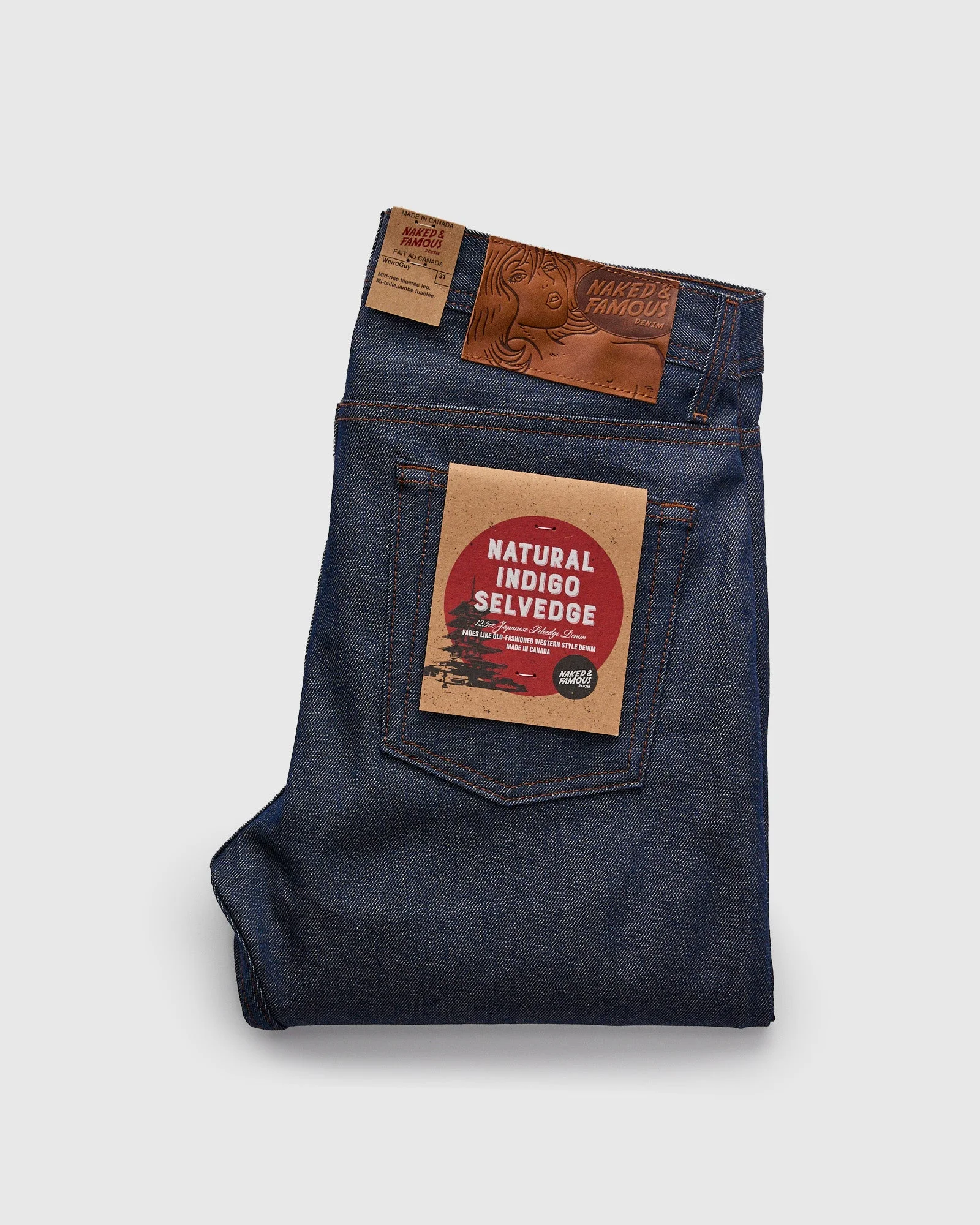 "Natural Indigo Selvedge" 12.5oz Selvedge Denim - Weird Guy Fit - 1