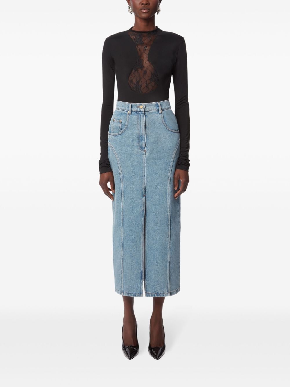 Long Denim Skirt - 2