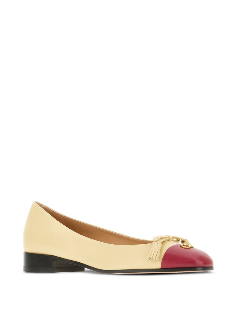 Valentino tassel-embellished leather flat pumps outlook