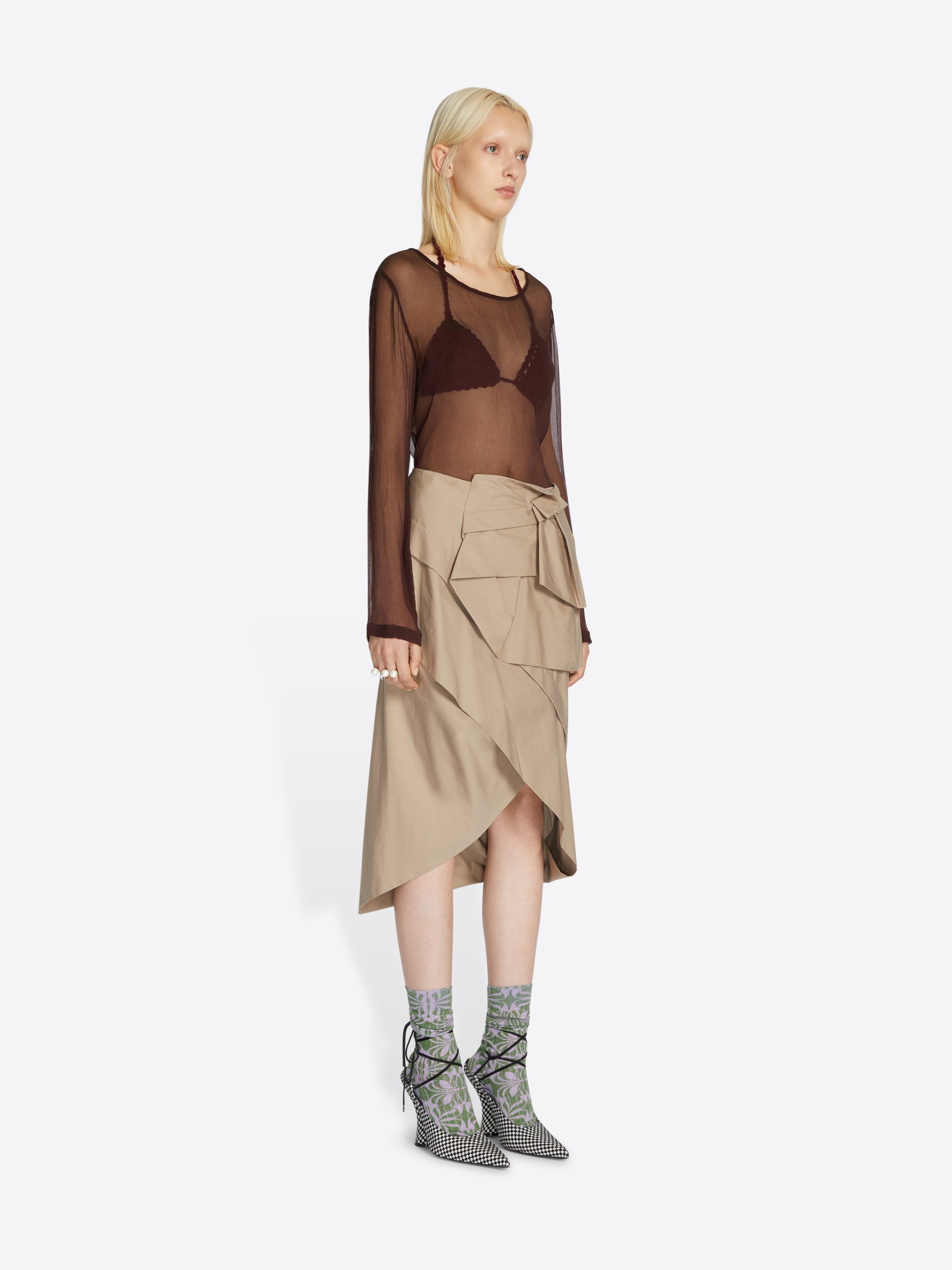 DRAPED PEPLUM SKIRT - 3