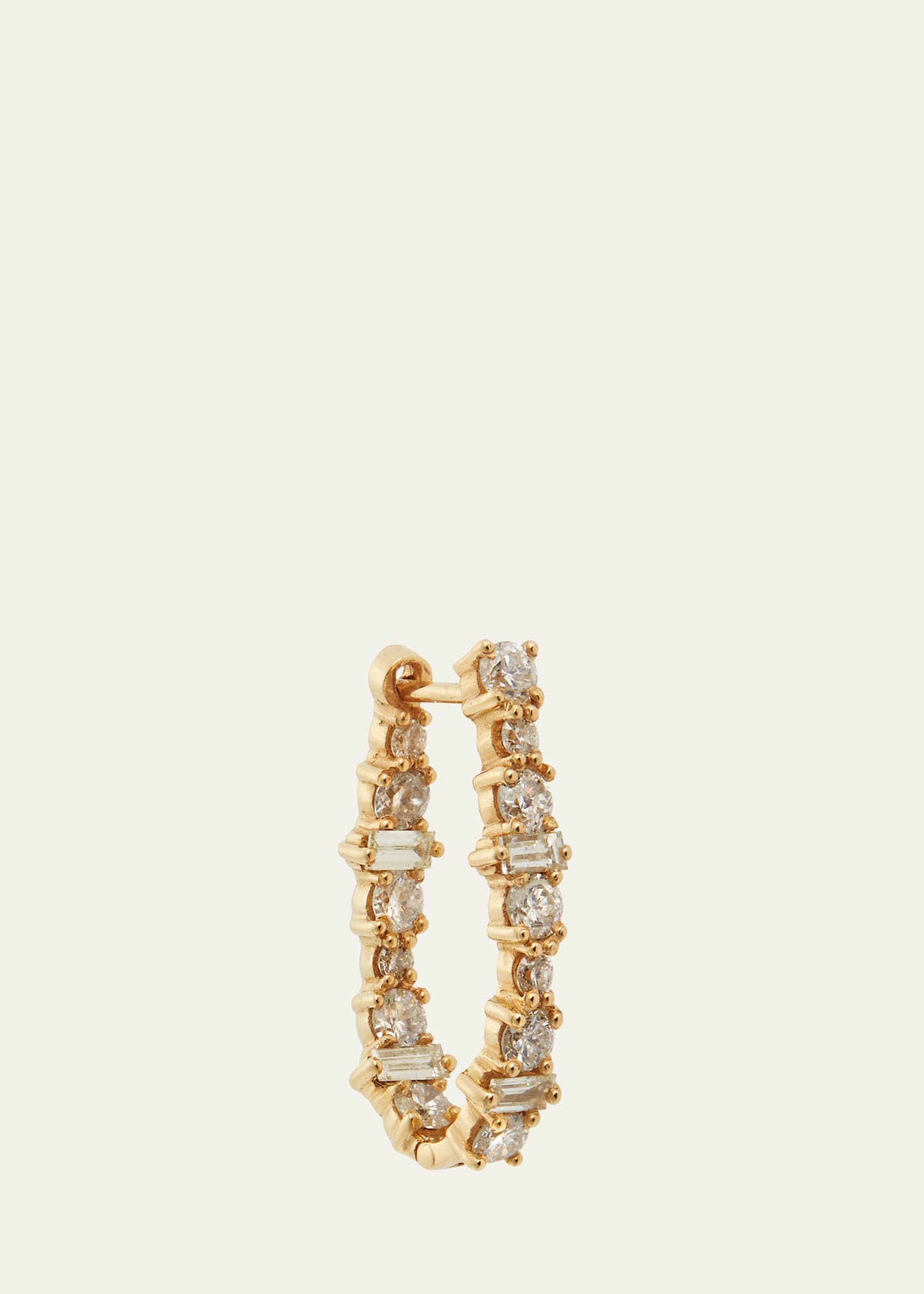 Champagne Diamond Inside Out Hoop Earrings in 18K Yellow Gold - 2