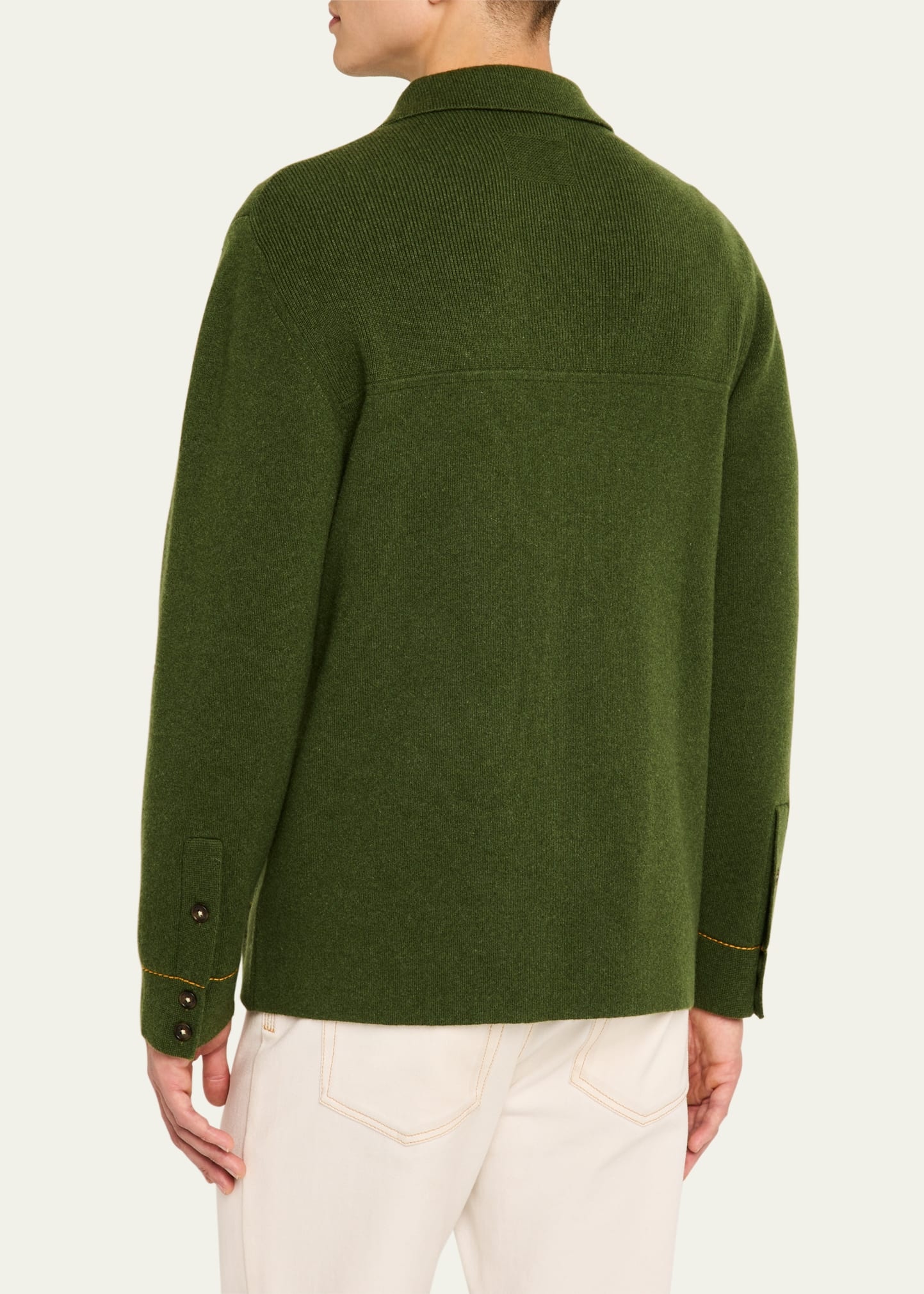 Men's Cashmere Topstitch Work Jacket - 3