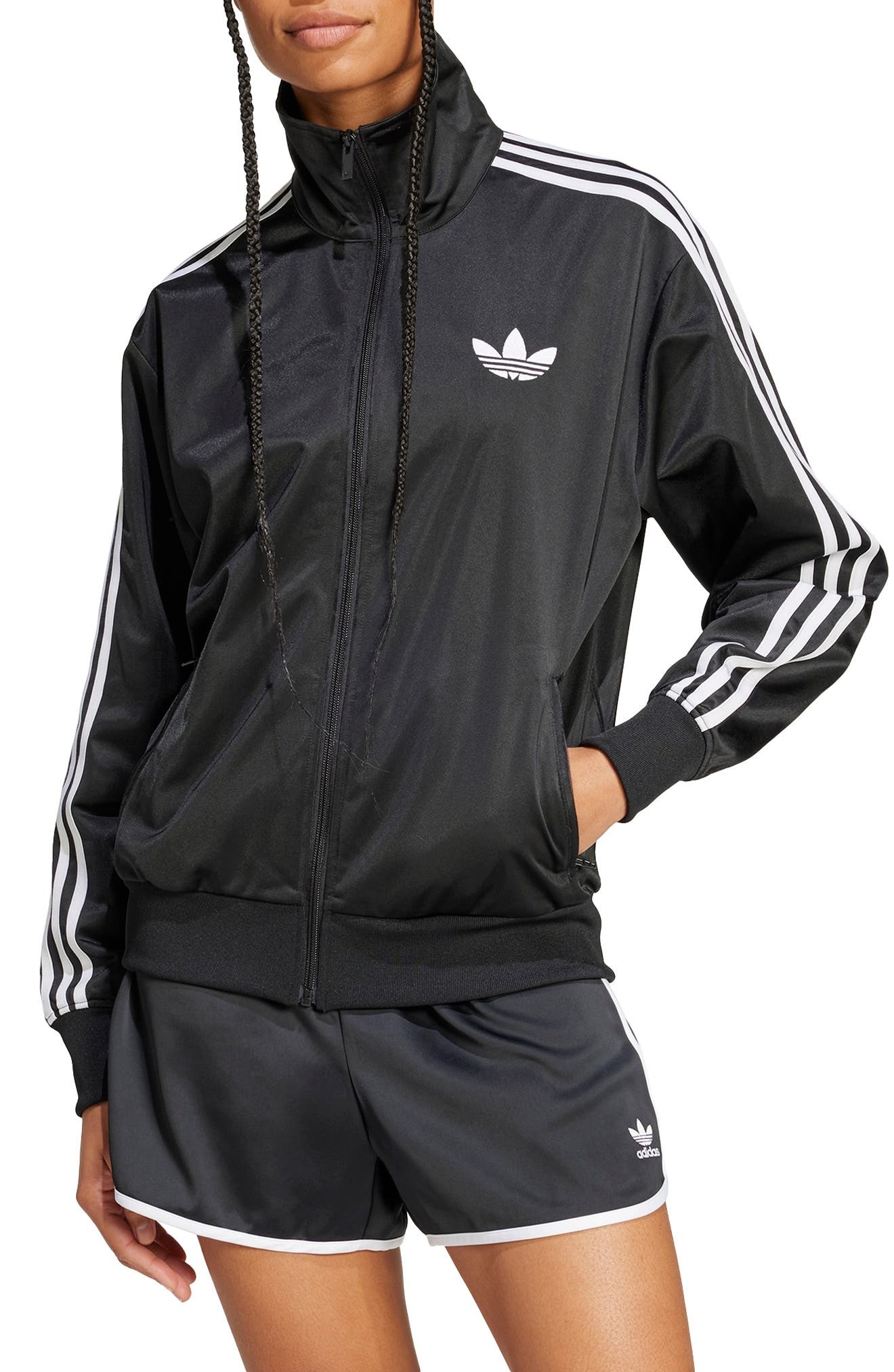 adidas Firebird Recycled Polyester Track Jacket in Black at Nordstrom - 1