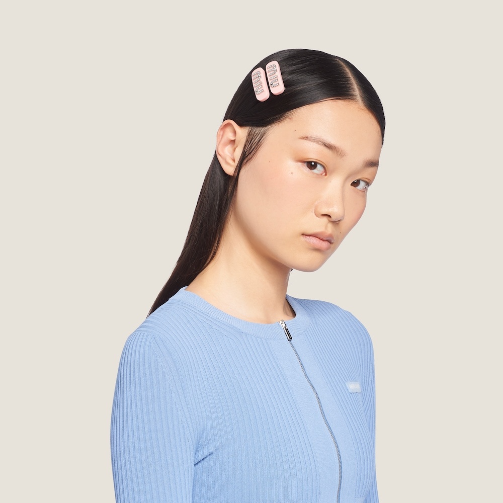Plexiglas and metal hair clip - 1