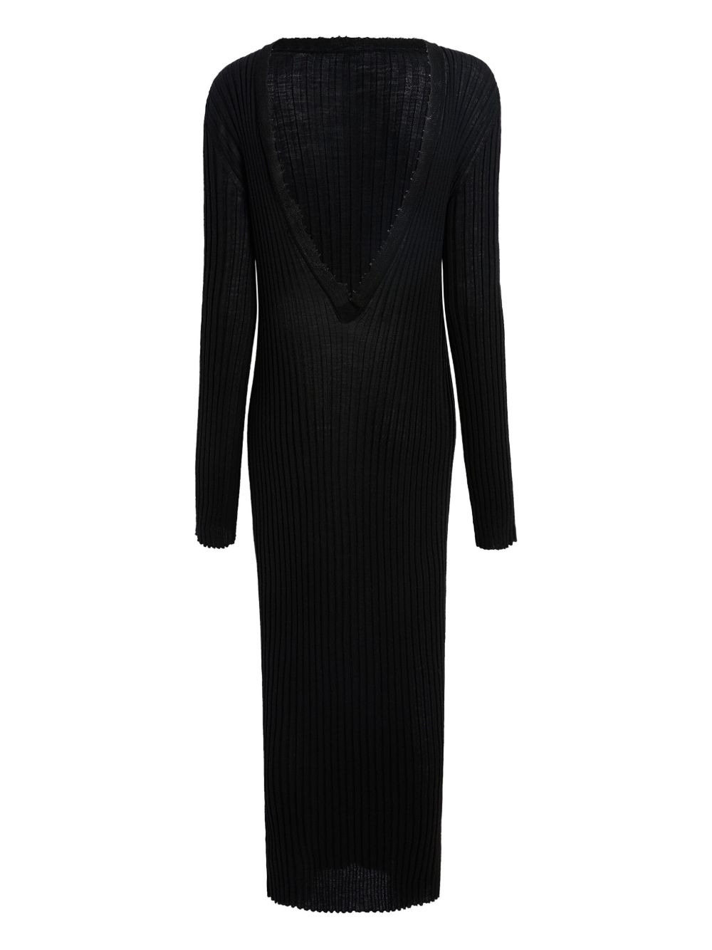 ribbed open-back midi dress - 3