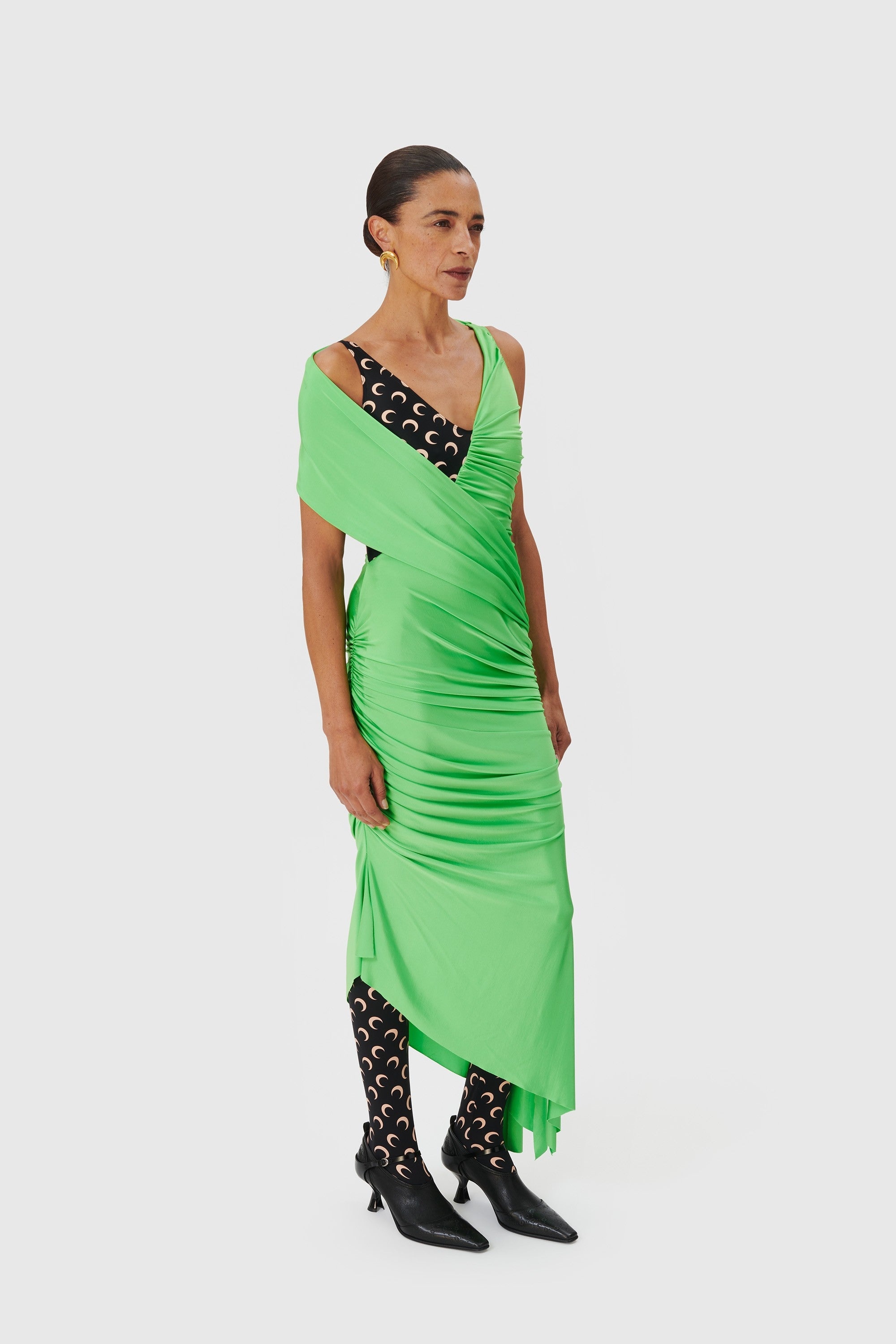 Jersey Body Shelter Draped Dress - 2