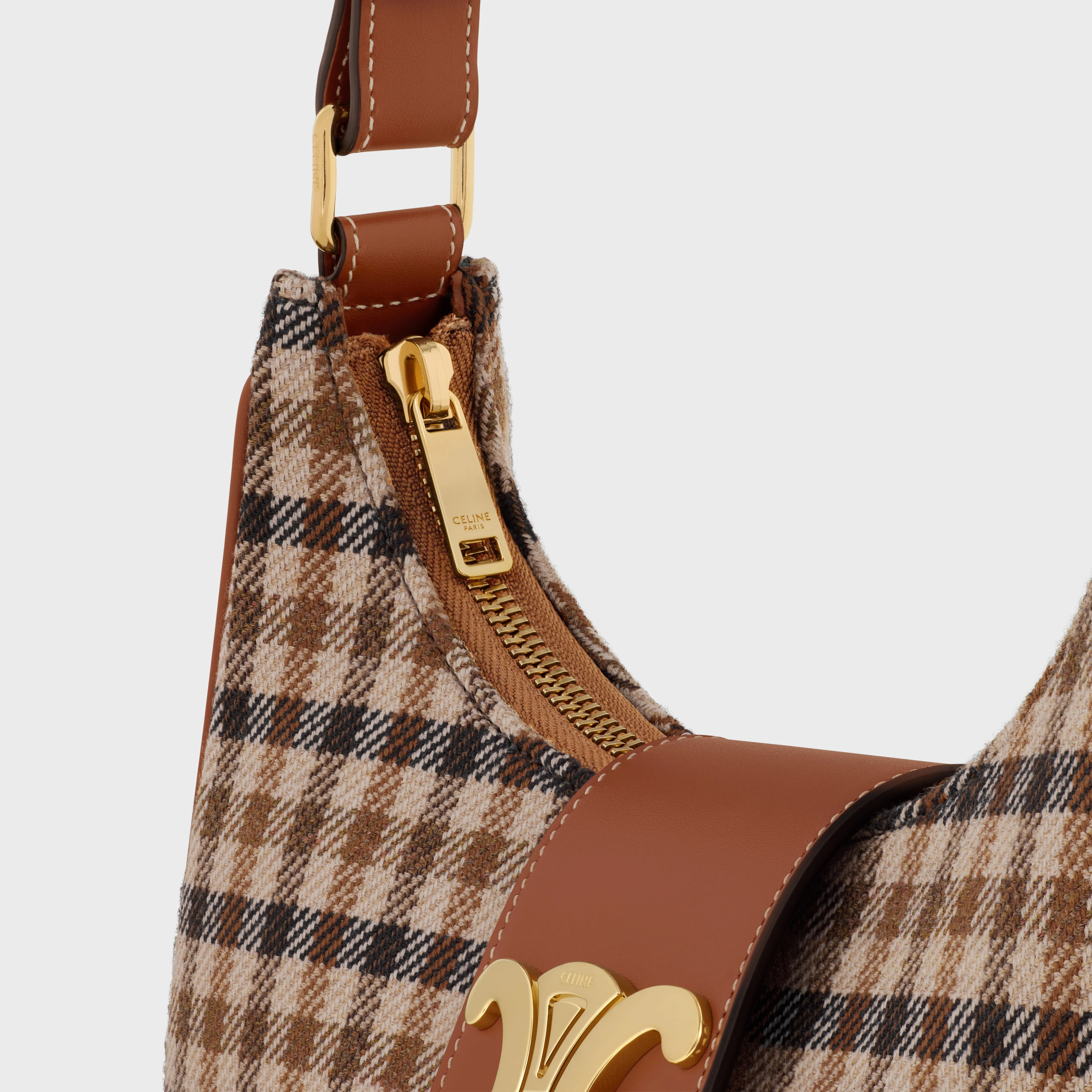 MEDIUM AVA TRIOMPHE BAG in Tartan Textile and calfskin - 5