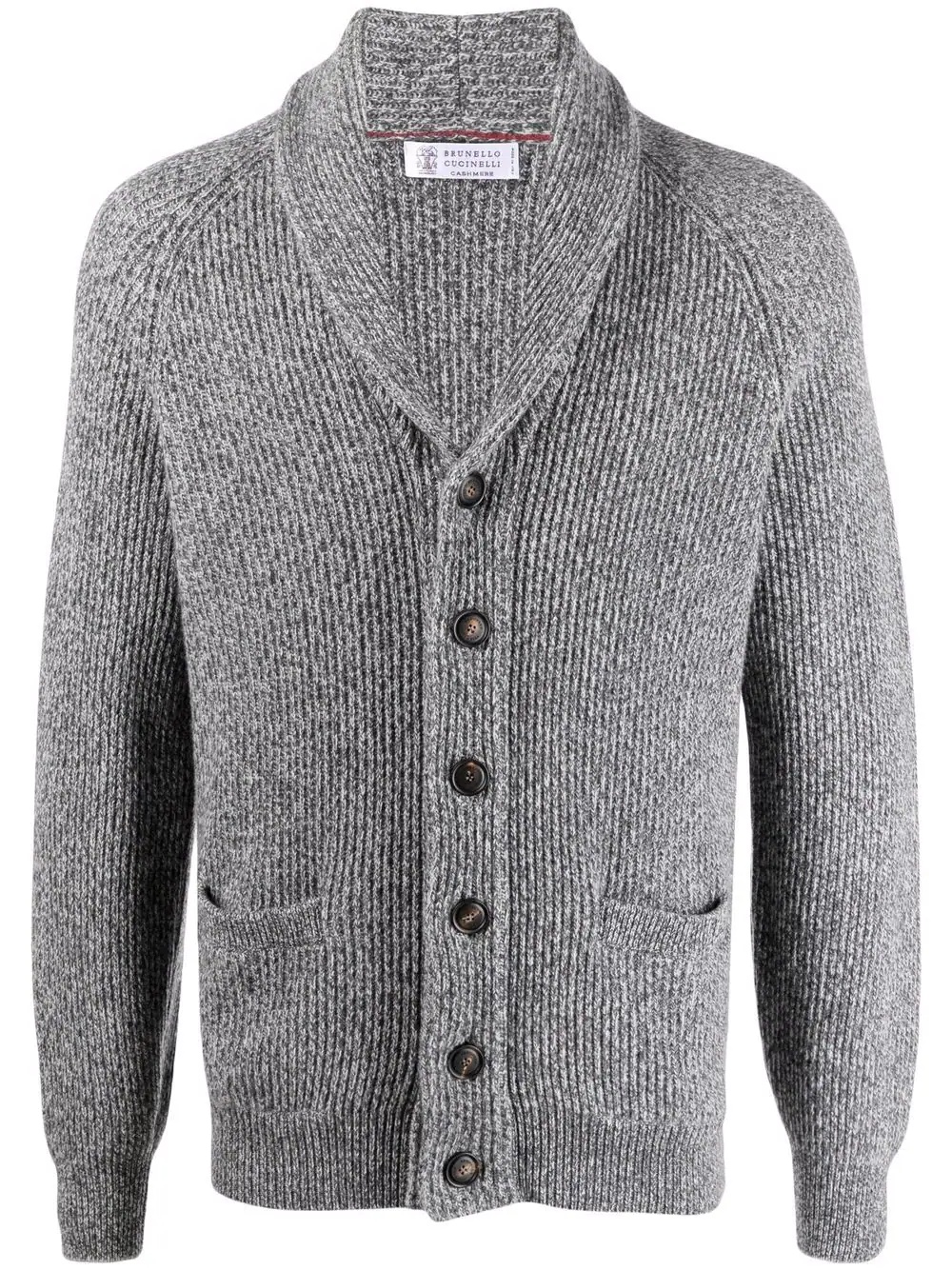 shawl lapel chunky knit cardigan - 1