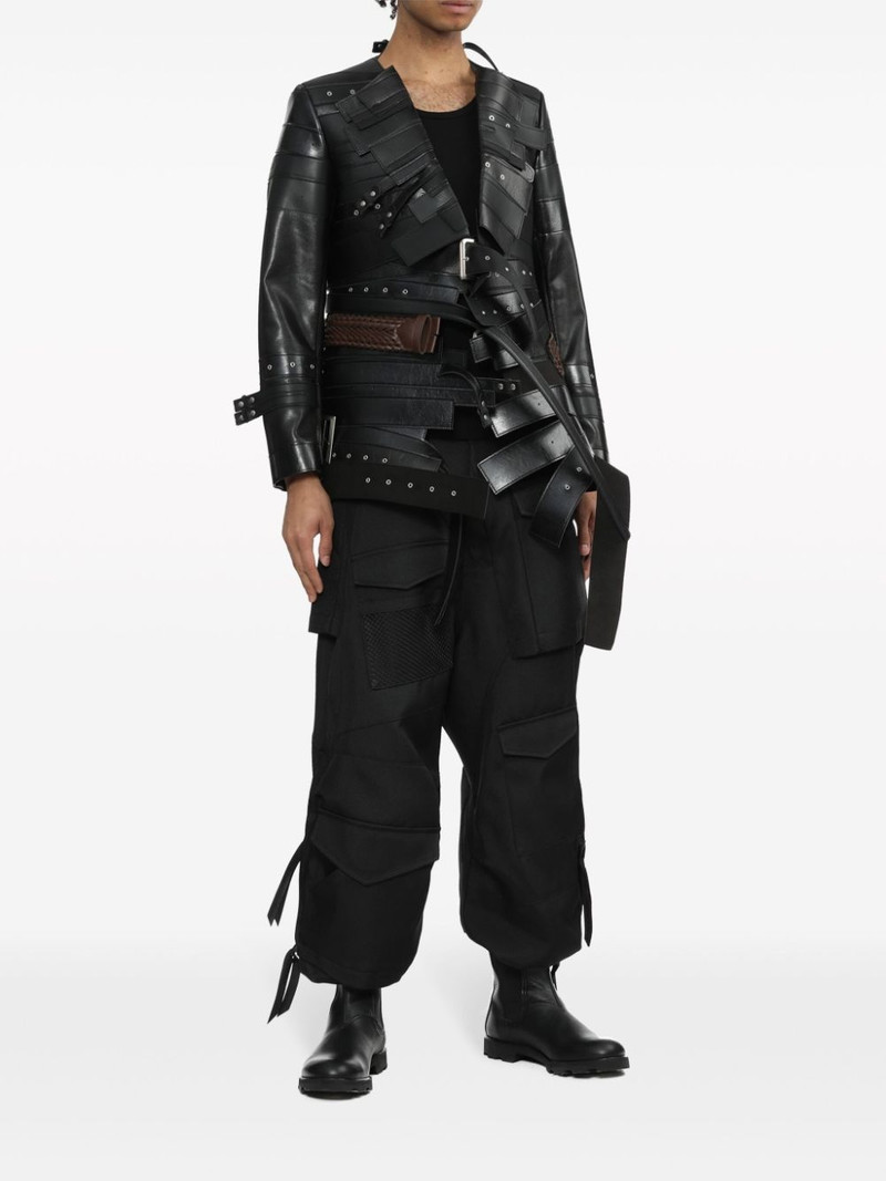 Junya Watanabe MAN strap-detail asymmetric cargo trousers outlook