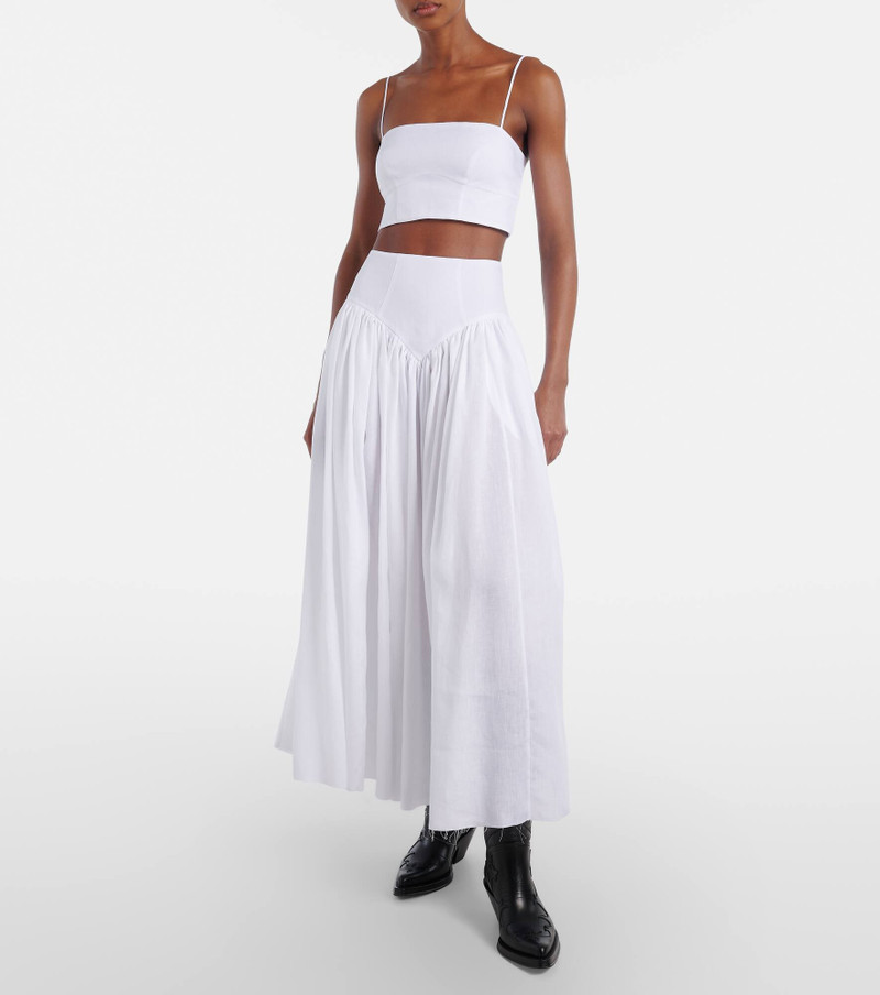 GABRIELA HEARST Juniper gathered linen midi skirt outlook