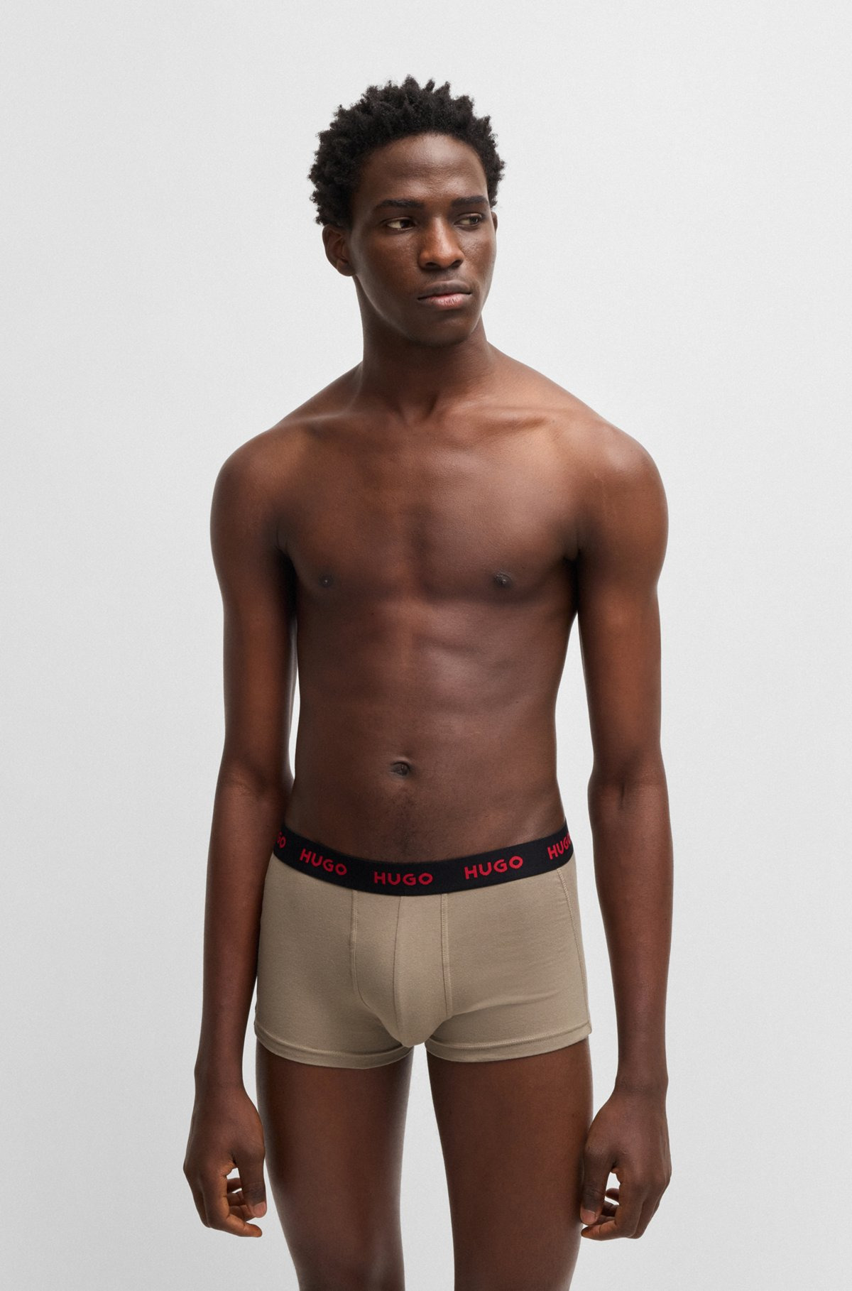 THREE-PACK OF STRETCH-COTTON TRUNKS WITH LOGO WAISTBANDS - 6