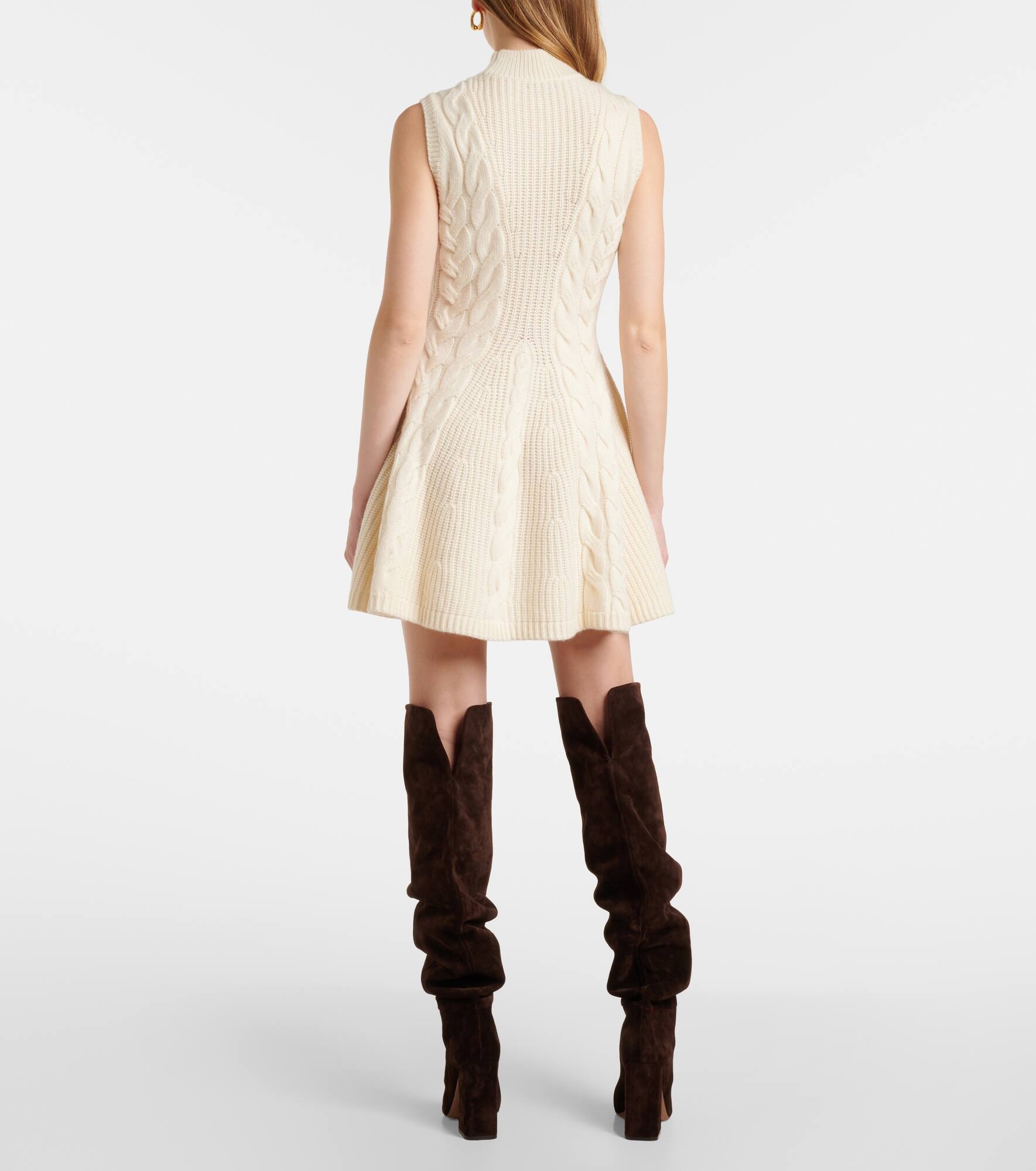 Charade cable-knit wool-blend minidress - 3
