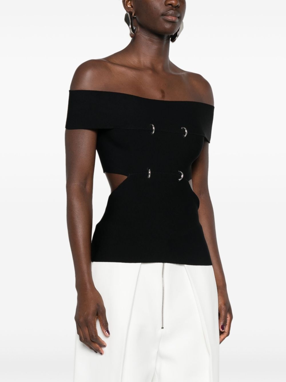 cut-out off-shoulder top - 3