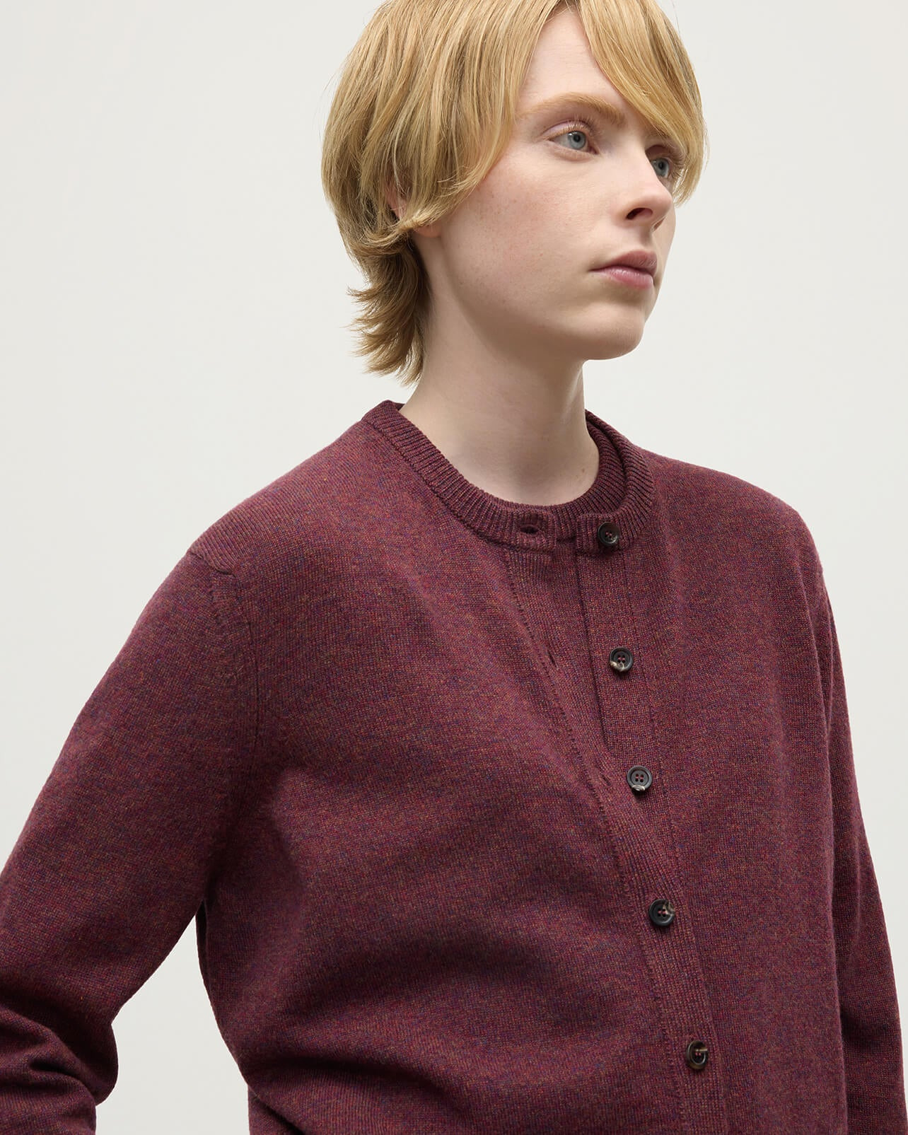 Classic Cashmere Purple Cardigan - 5