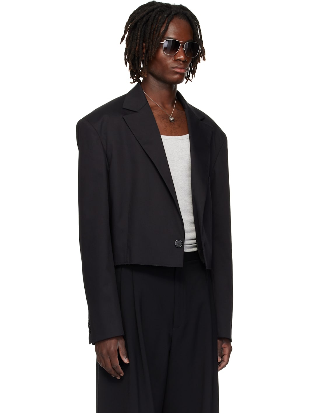 Black Slashed Blazer - 2