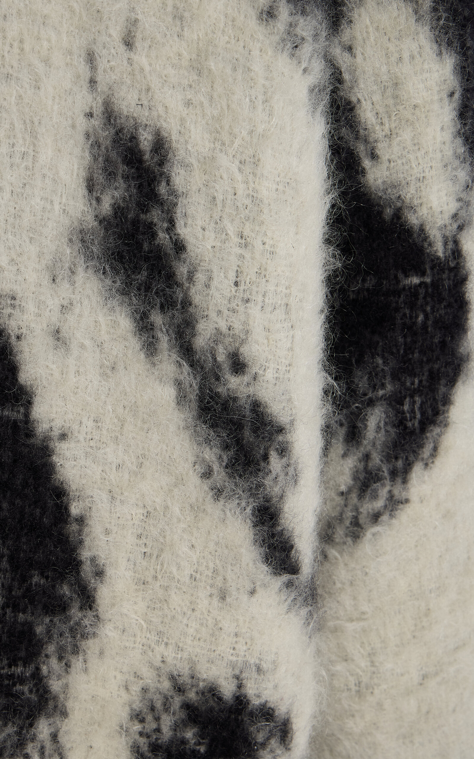 Oversized Mohair-Wool Coat black/white - 8
