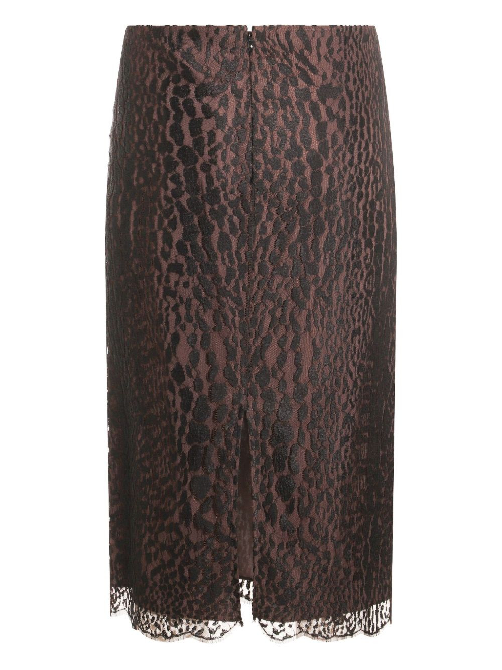 leopard-print lace skirt - 2