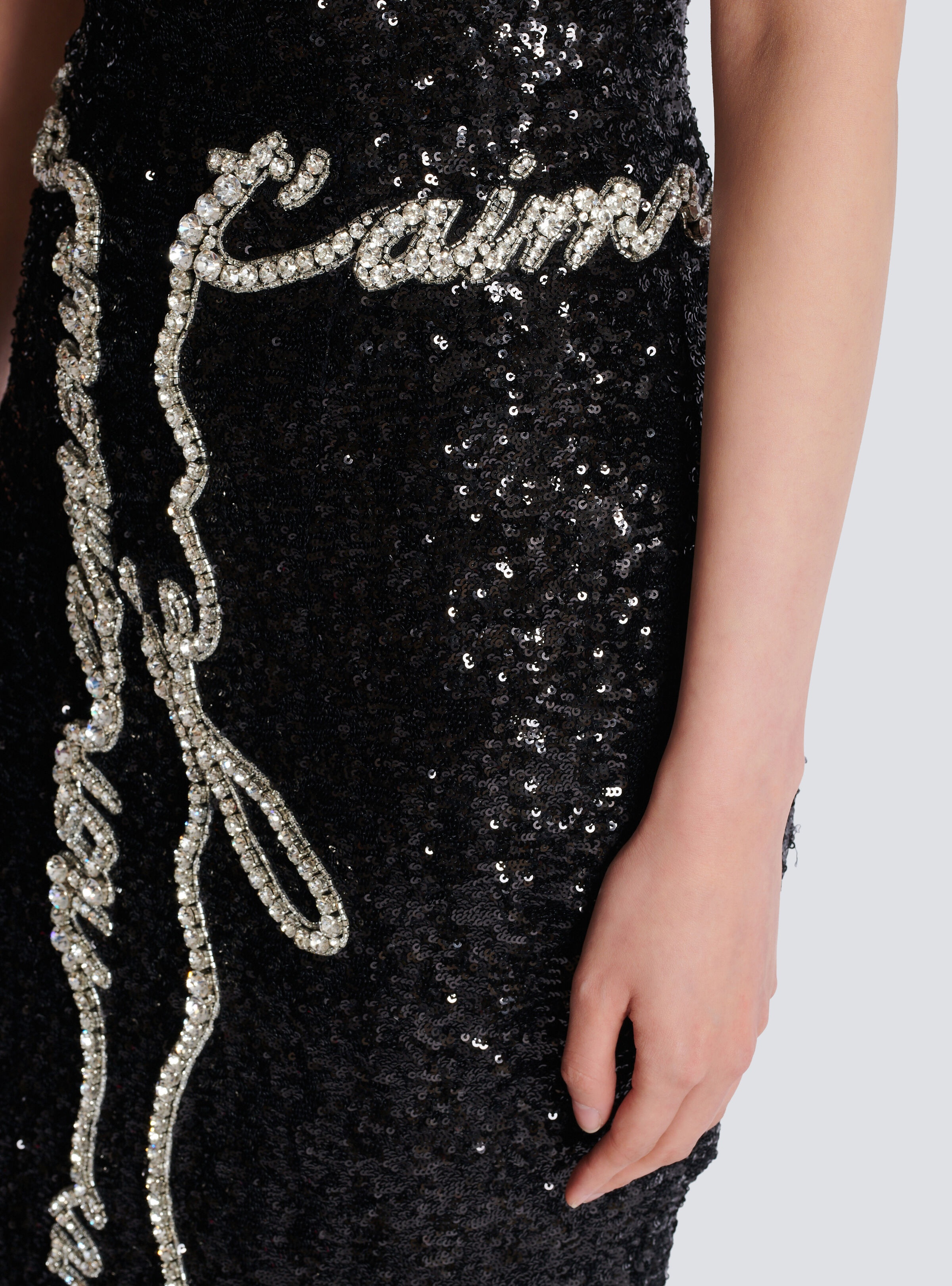 Sequin midi skirt with "Love Letter" embroidery - 7