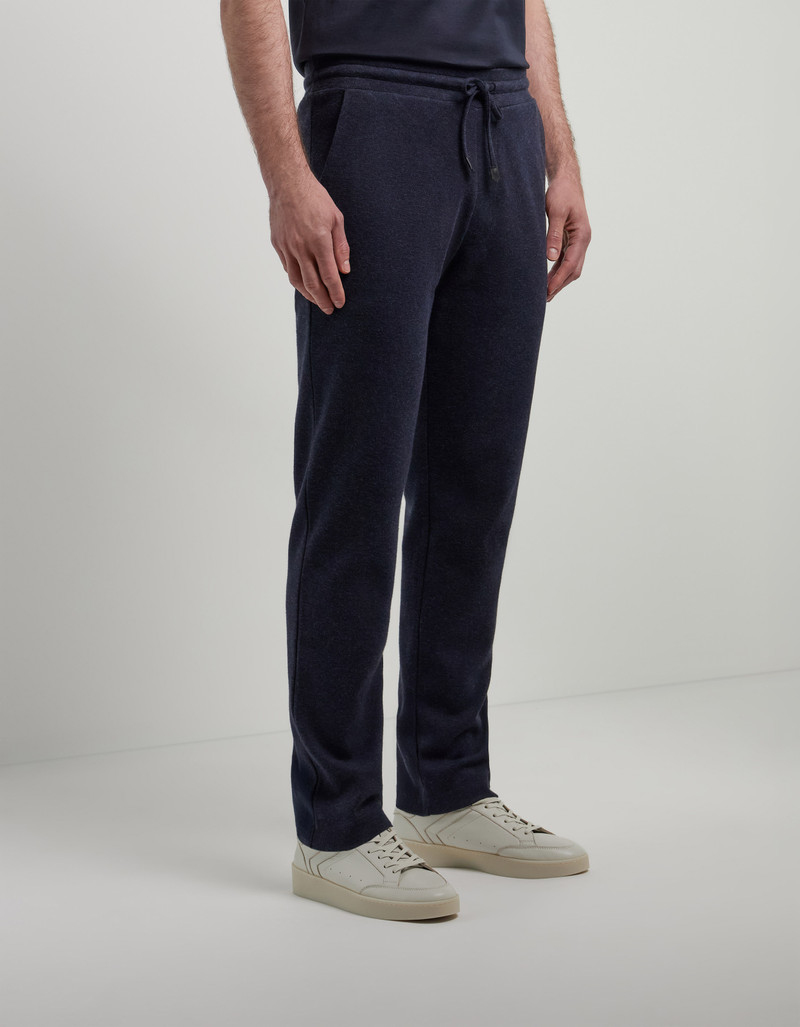DOUBLE-FACED SOFT COTTON NAVY BLUE PANTS 3
