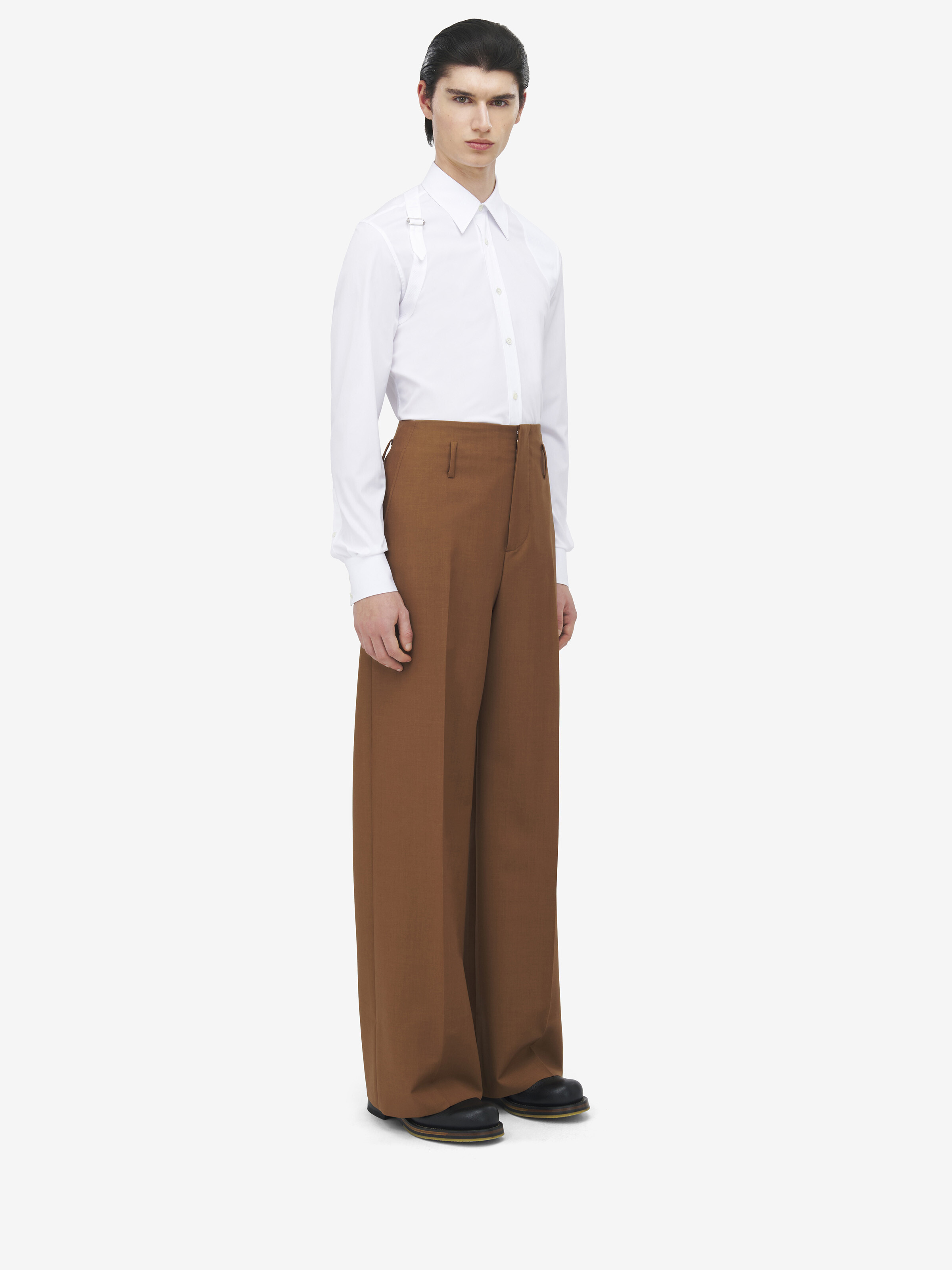 Wide Leg Tailored Trousers - 3